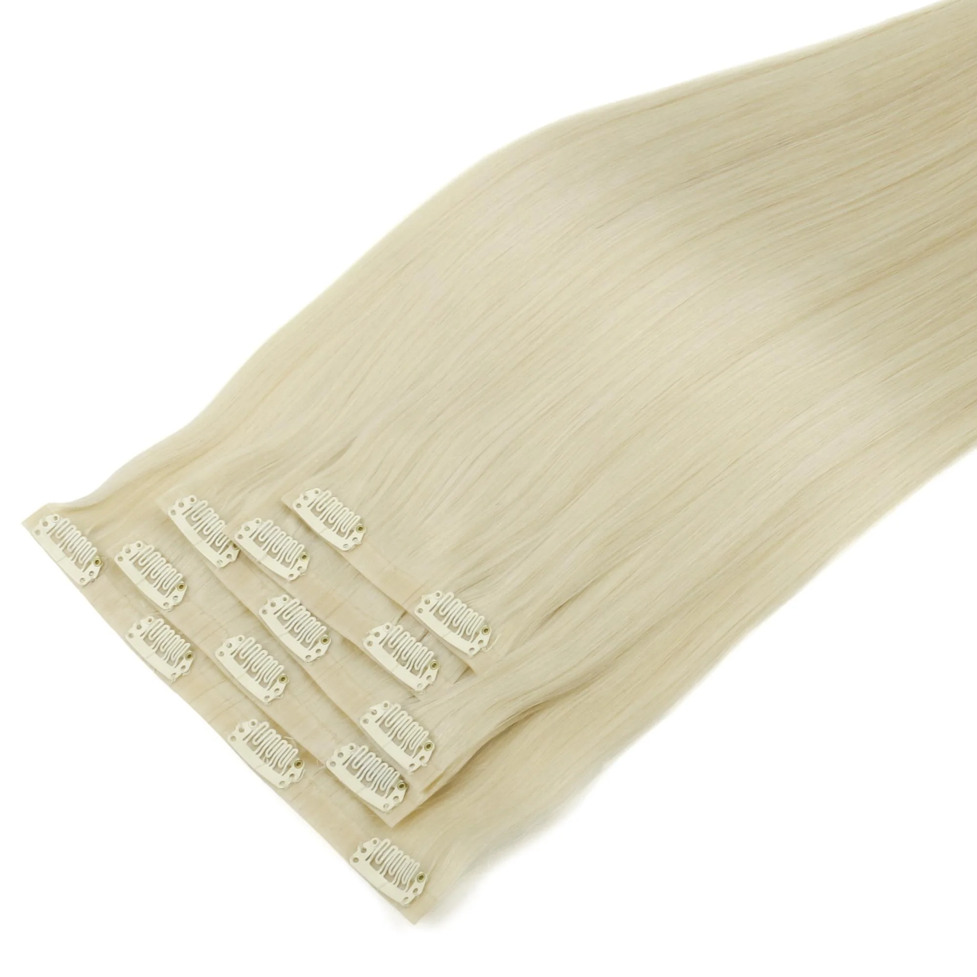 16" Platinum Blonde Invisible Clip-ins (140g) - Image 7