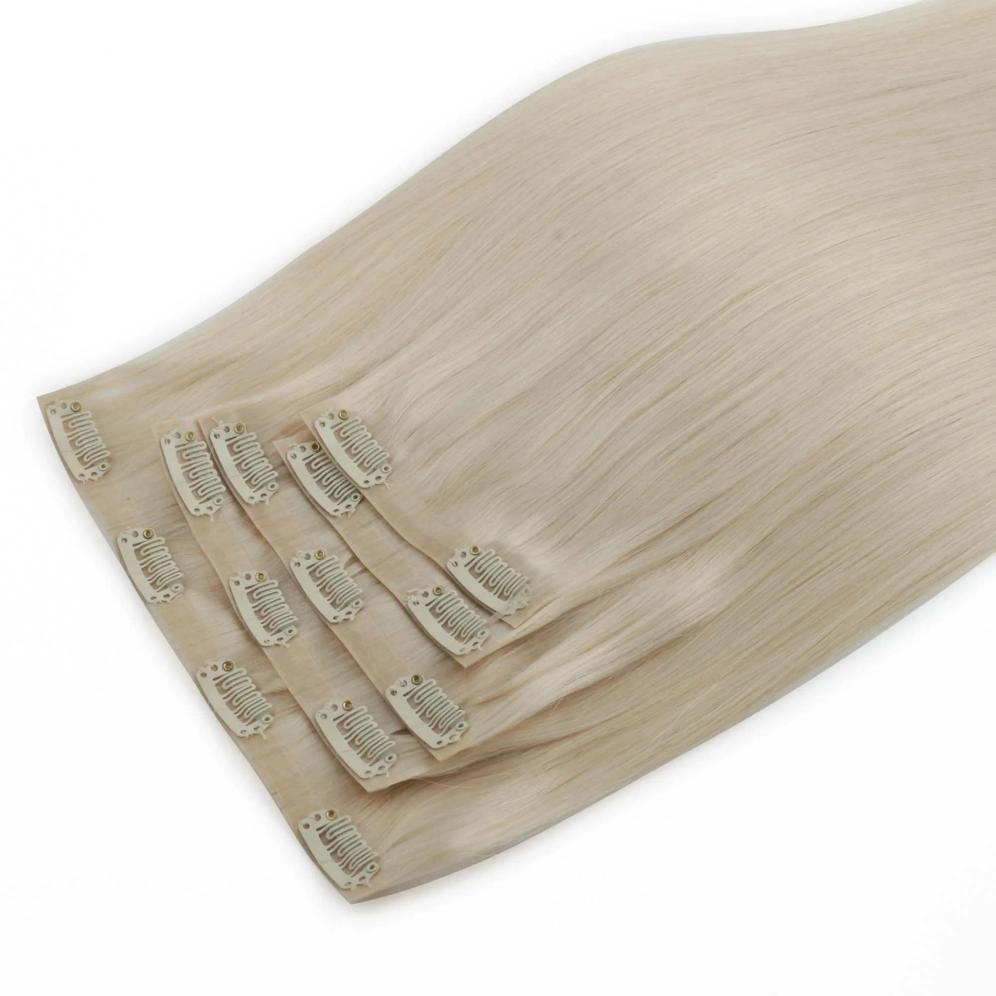 16" Platinum Blonde Seamless Clip-ins (140g) - Image 5