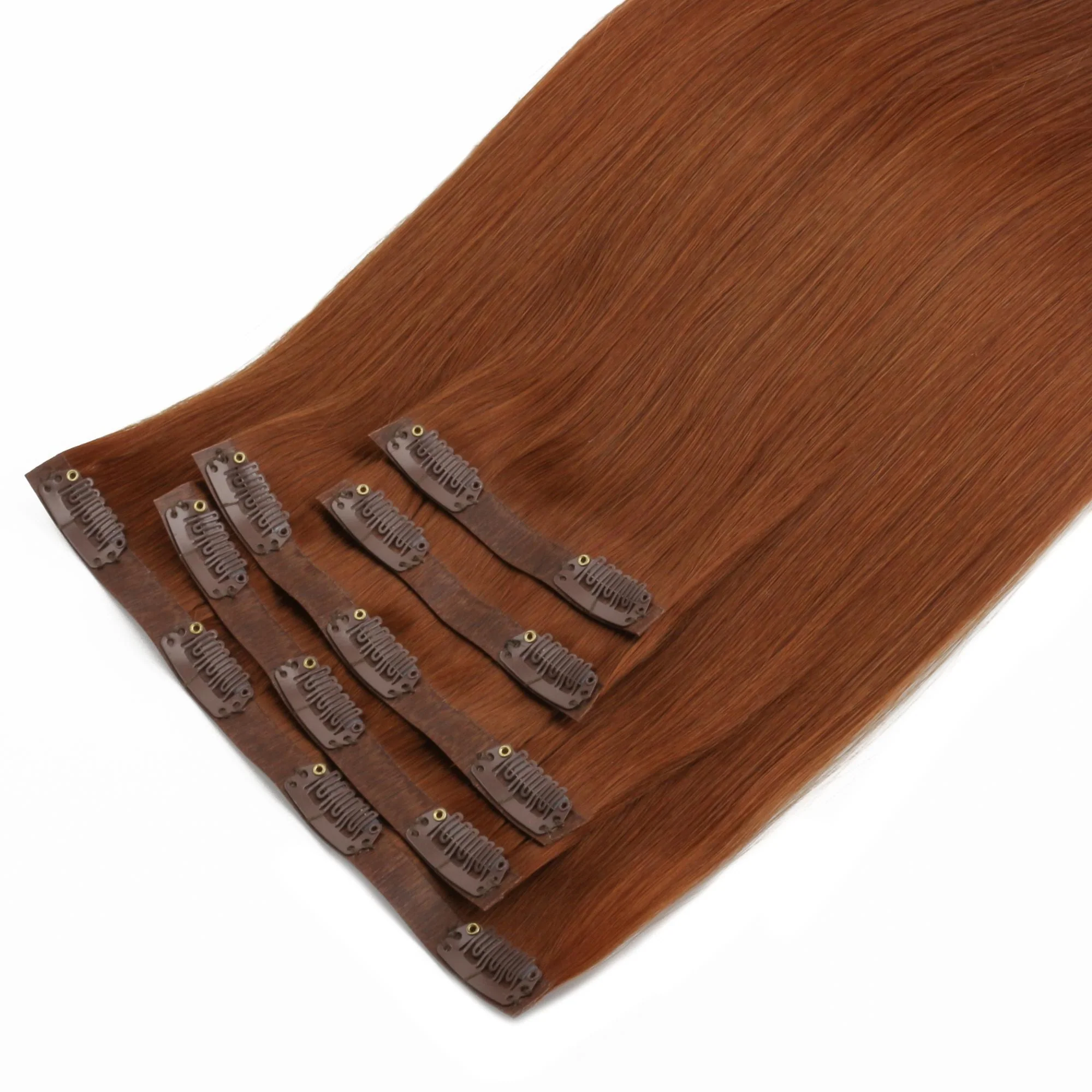 16" Rich Copper Auburn Seamless Clip-ins (140g) - Image 8