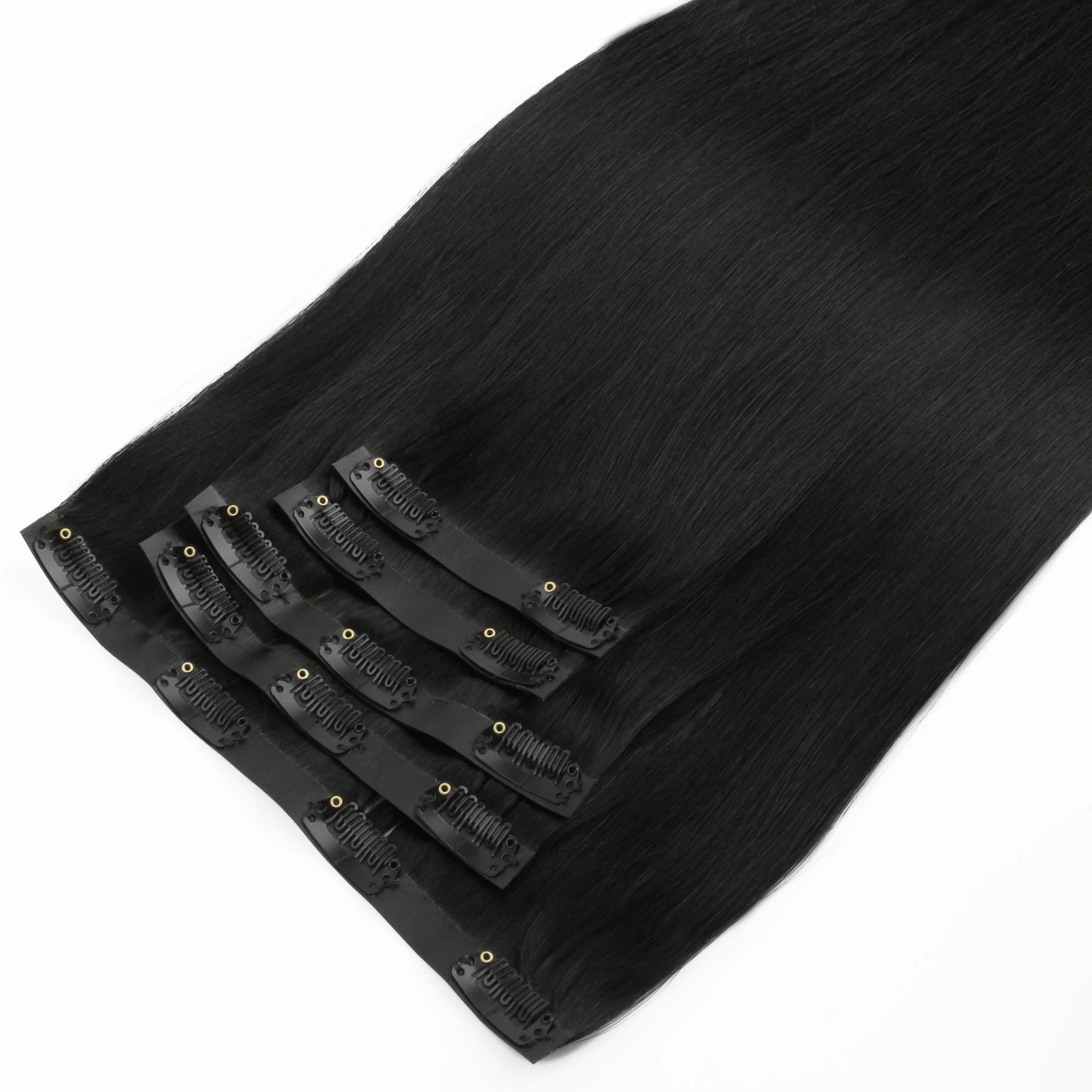 20" Jet Black Seamless Clip-ins (180g) - Image 4