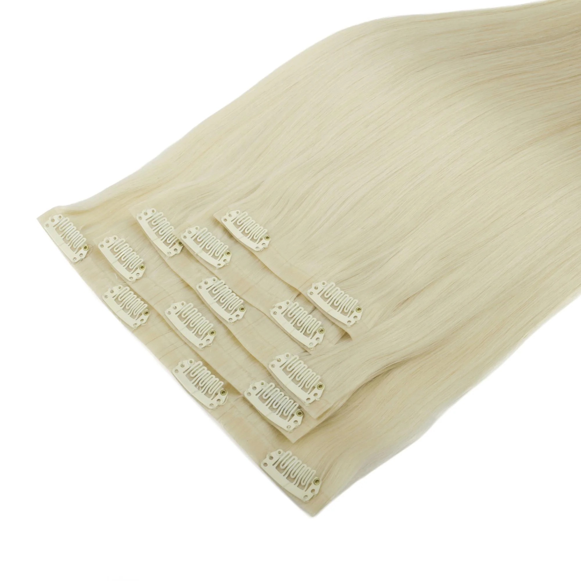 20" Platinum Blonde Invisible Clip-ins (180g) - Image 8