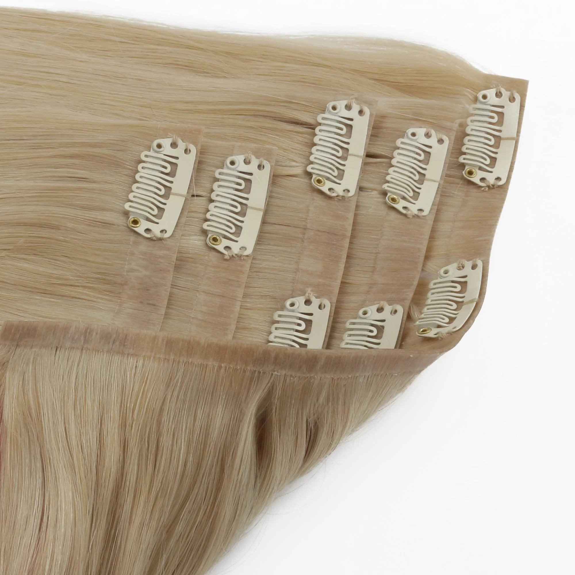 20" Warm Honey Blonde Seamless Clip-ins (180g) - Image 6