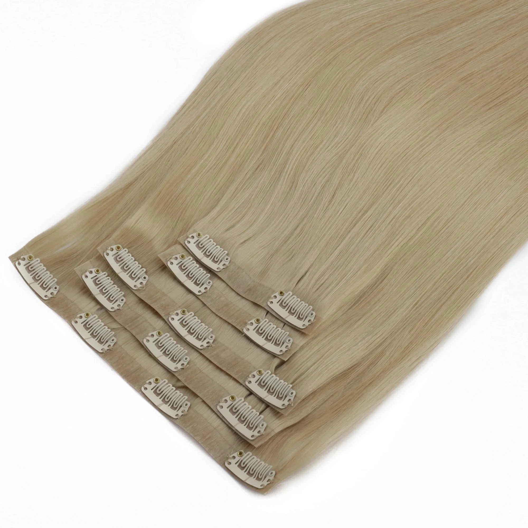 20" Warm Honey Blonde Seamless Clip-ins (180g) - Image 7