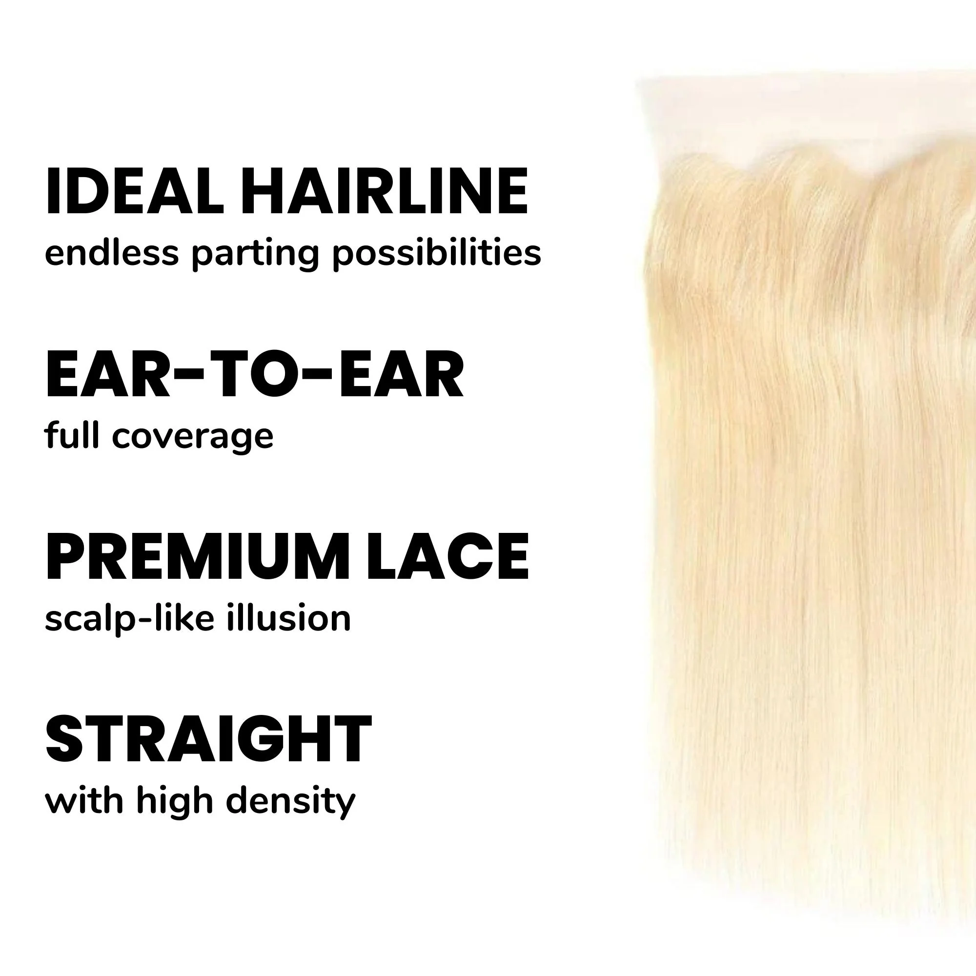 Blonde Straight 13x4 Transparent Lace Human Hair Frontal - Image 3