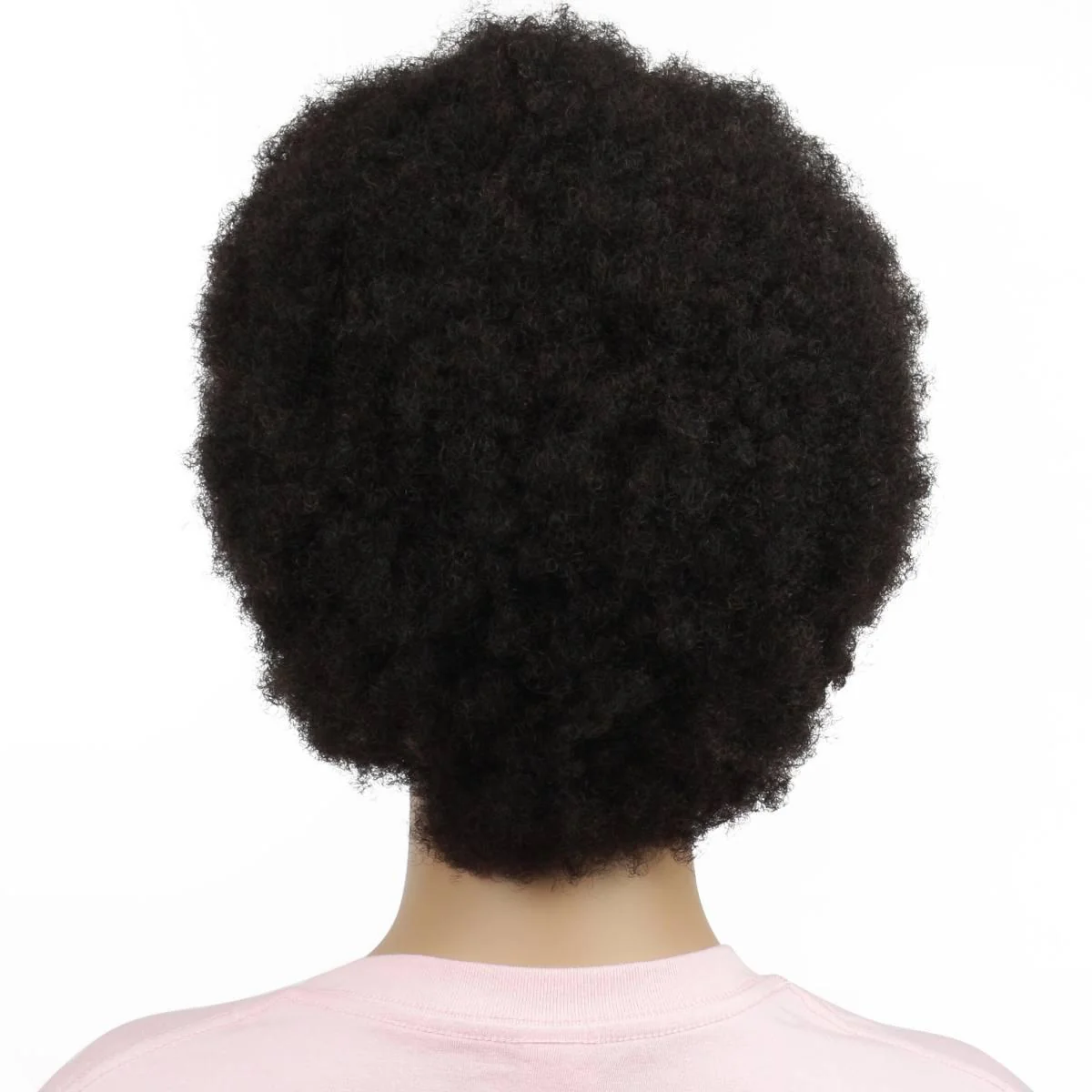 Natural Black Transparent Full Lace 100% Human Hair Afro Wig - Image 5