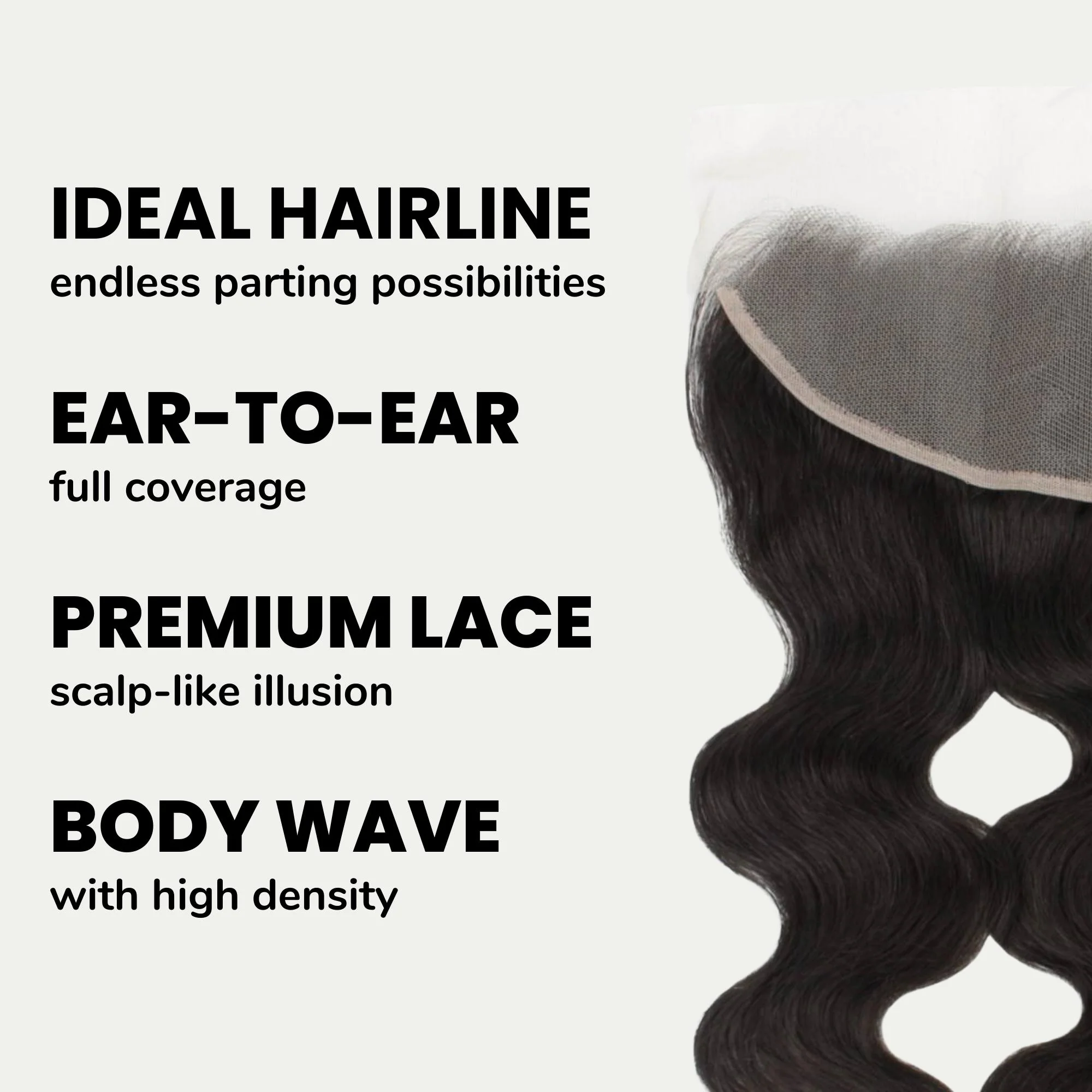 Brazilian Body Wave 13x4 Transparent Lace Human Hair Frontal - Image 3