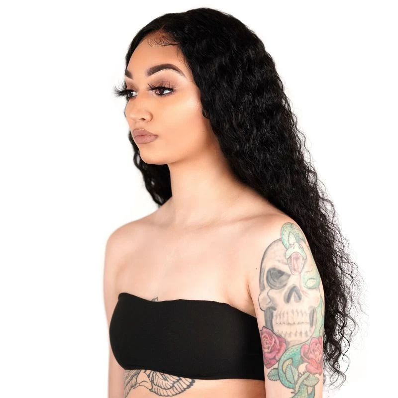 Deep Wave 13x4 Transparent Lace Front Human Hair Wig - Image 4
