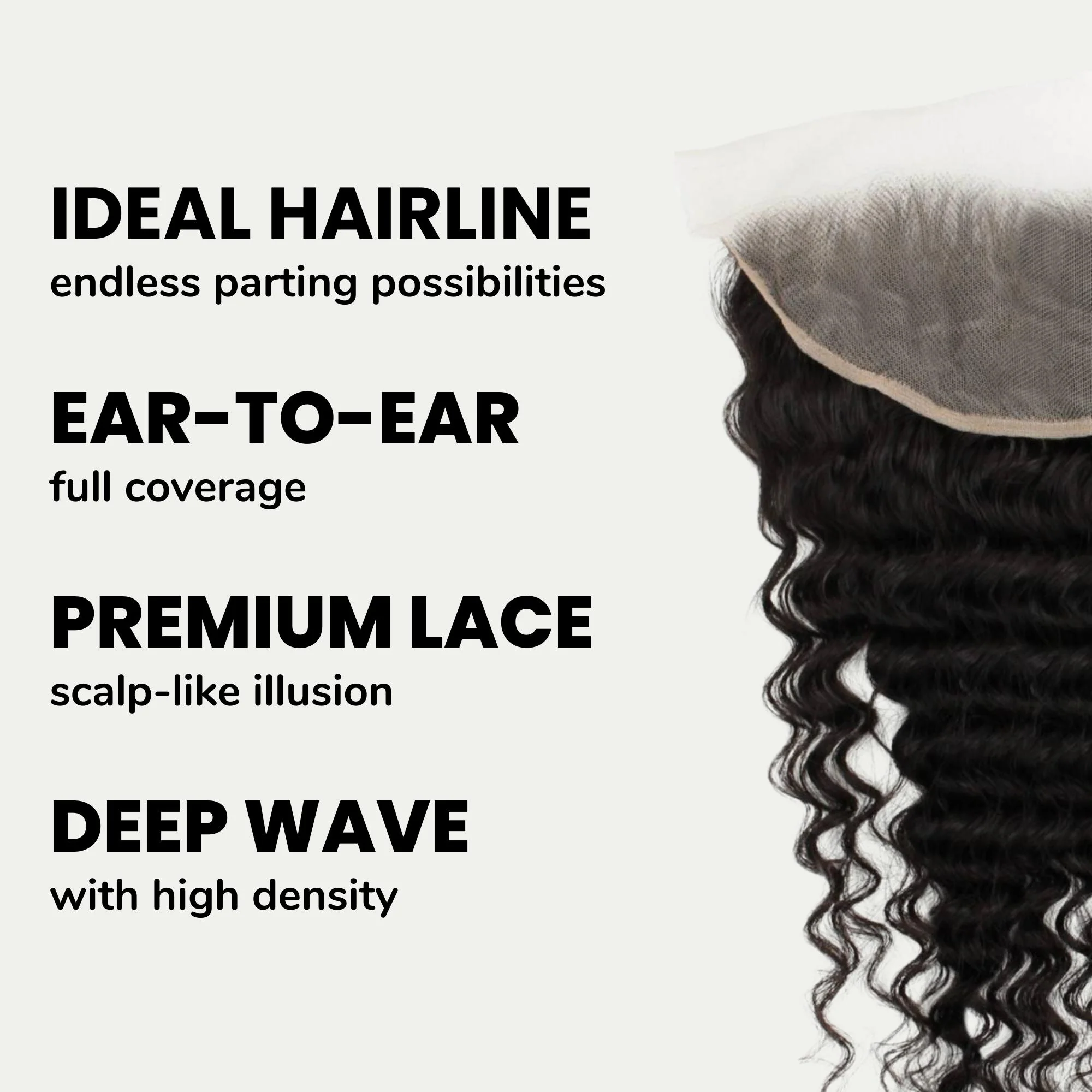 Deep Wave 13x4 Transparent Lace Human Hair Frontal - Image 3