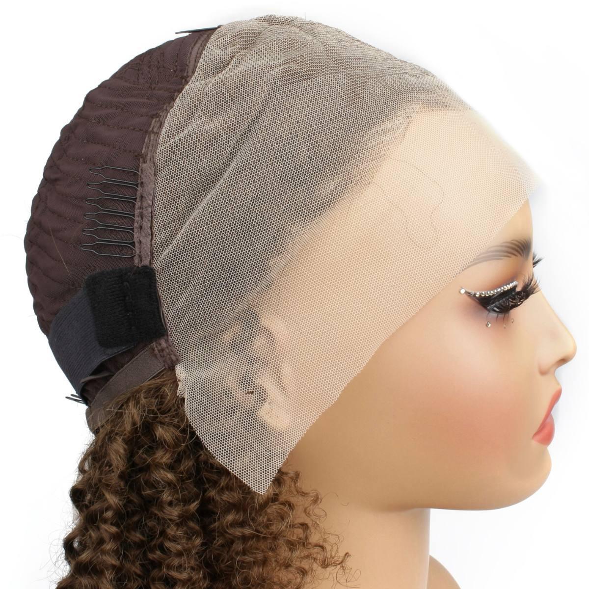 Brown Kinky Curly 13x4 Transparent Lace Front Wig - Image 8