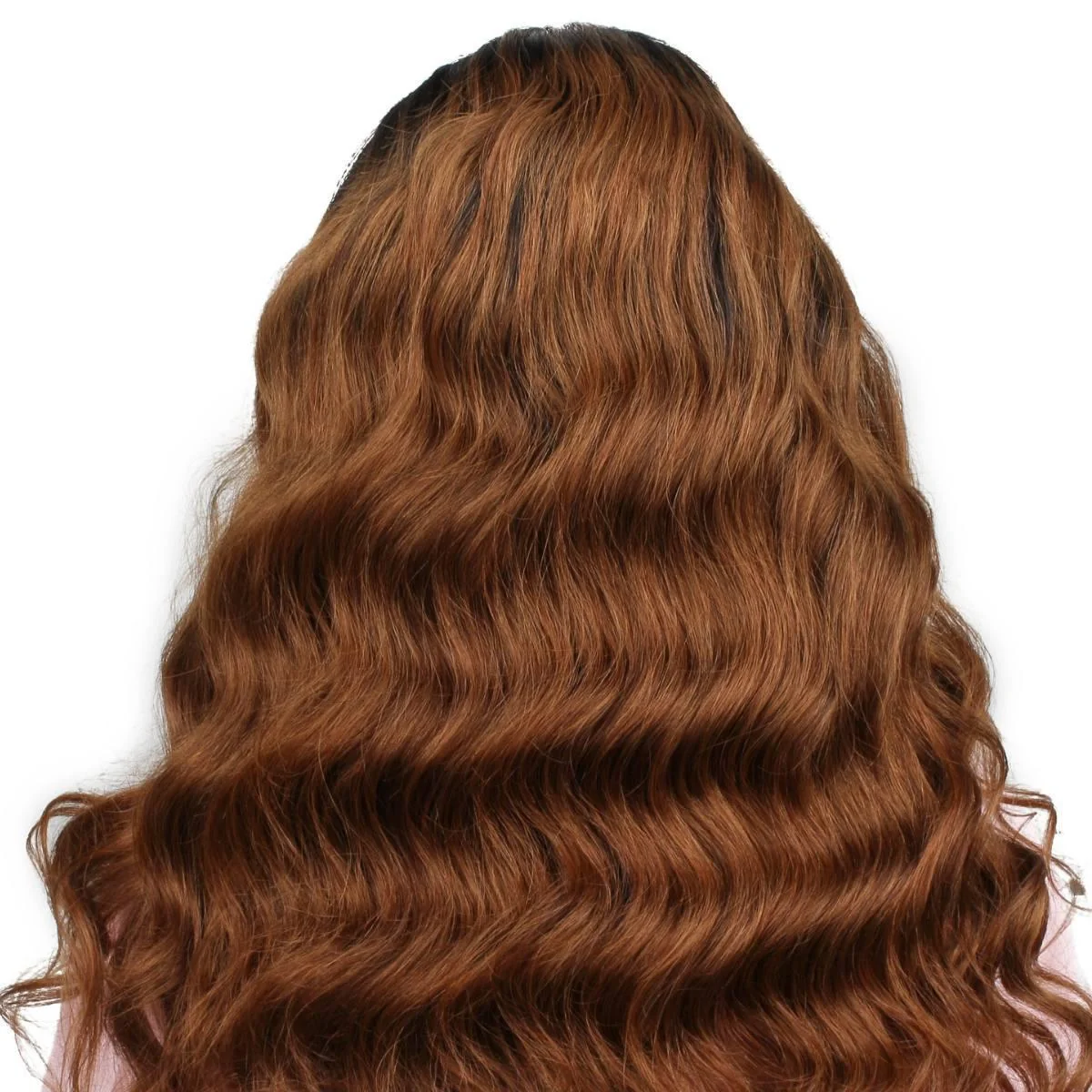 Brown Ombre Wavy 5x5 Transparent Closure Wig - Image 5