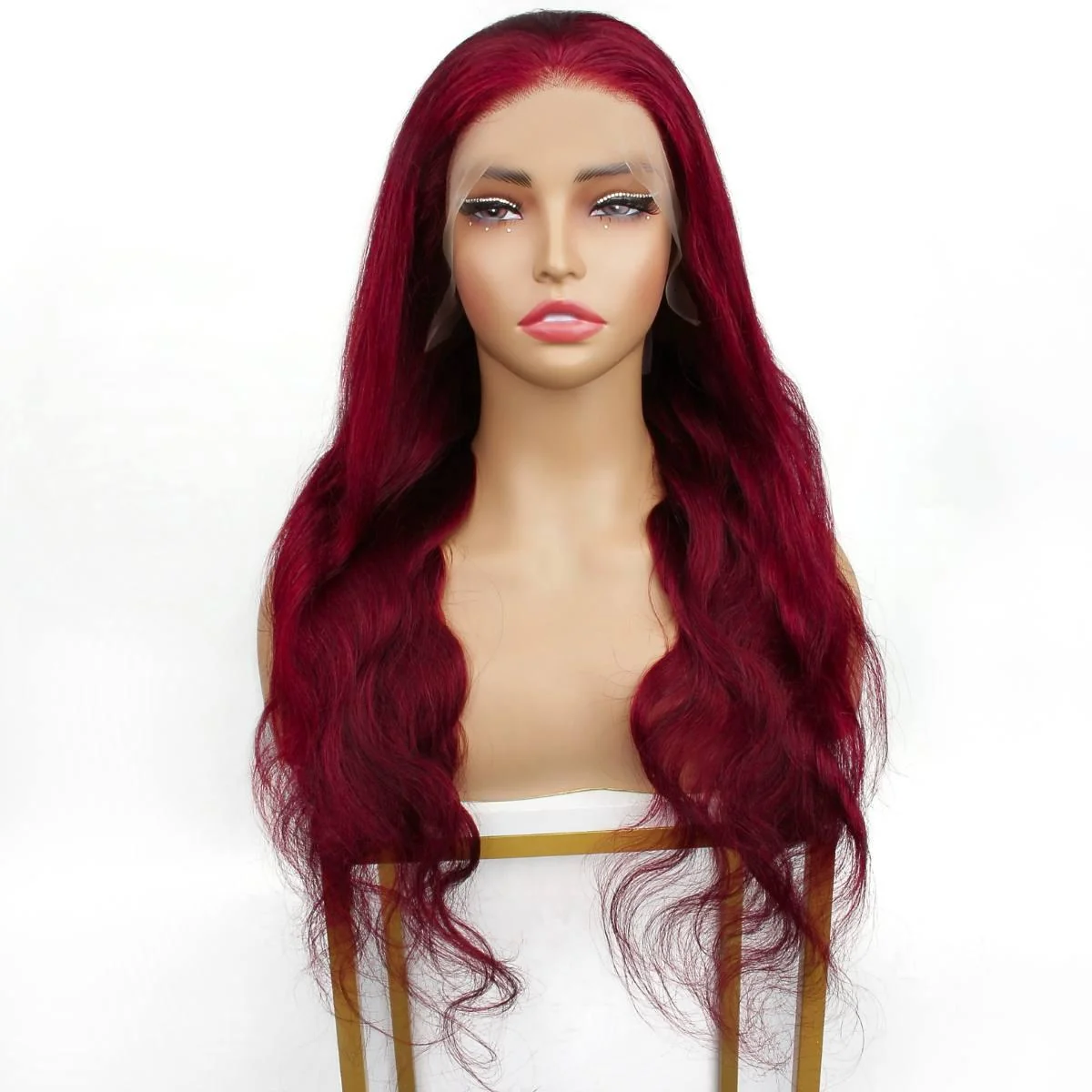 Burgundy Body Wave 13x4 Transparent Lace Front Wig - Image 2
