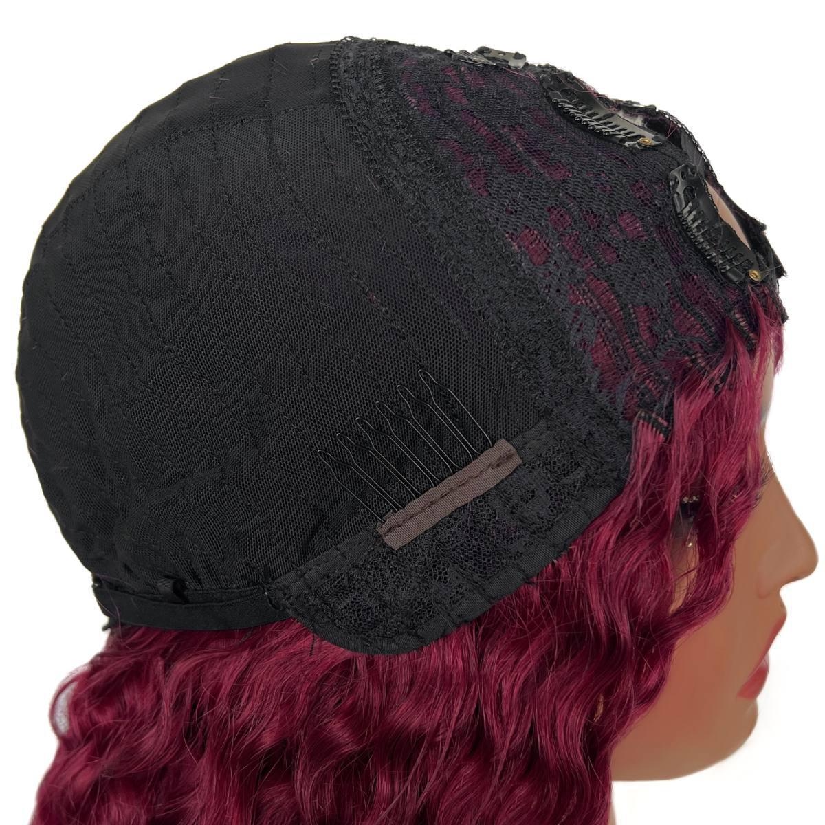Burgundy Ocean Wave V Part 100% Human Hair Wig - Image 8