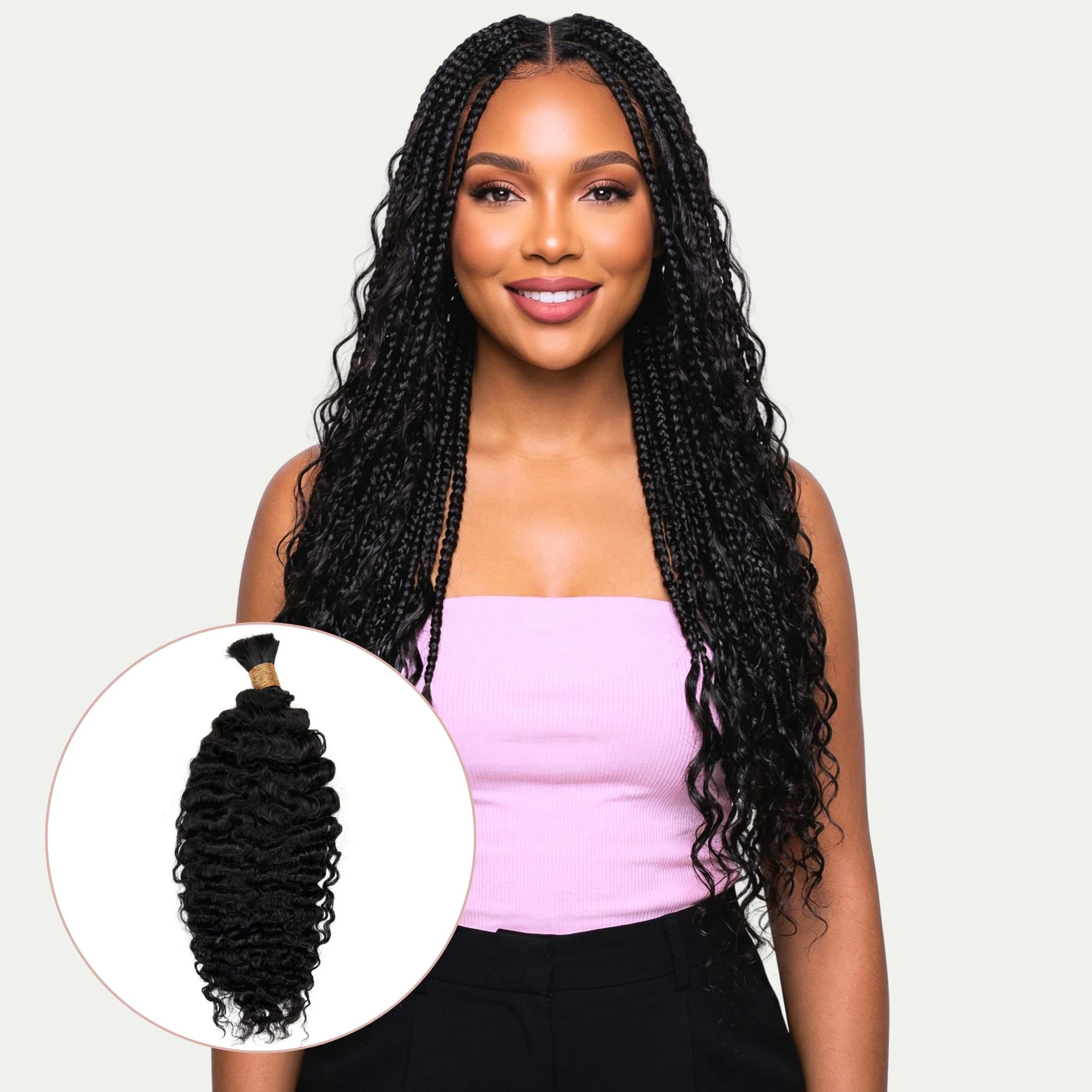 Burmese Curly Bulk 100% Human Braiding Hair