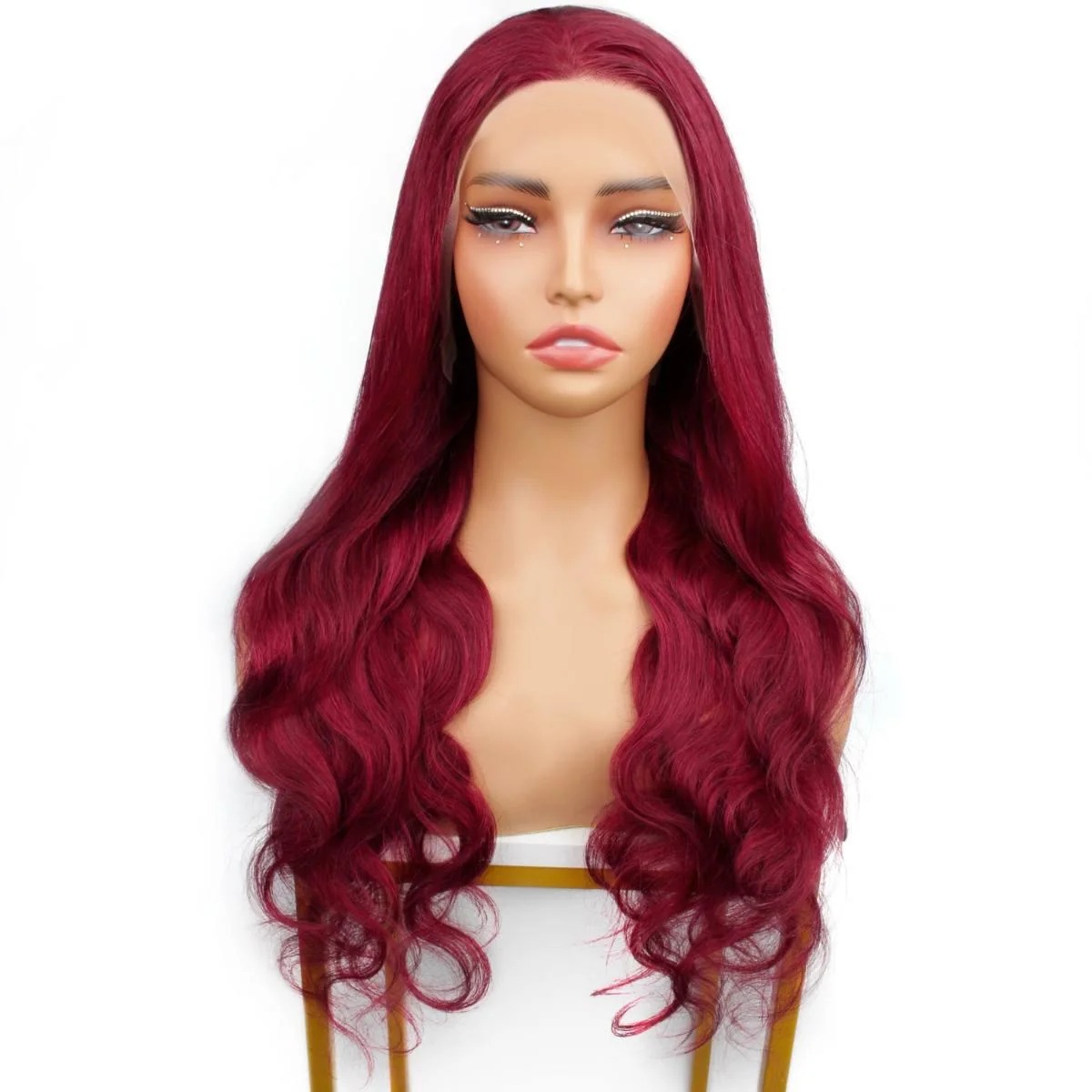 Cherry Red Body Wave 13x4 Transparent Lace Front Wig - Image 2