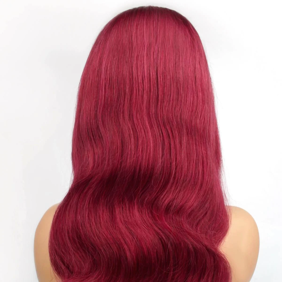 Cherry Red Body Wave 13x4 Transparent Lace Front Wig - Image 5