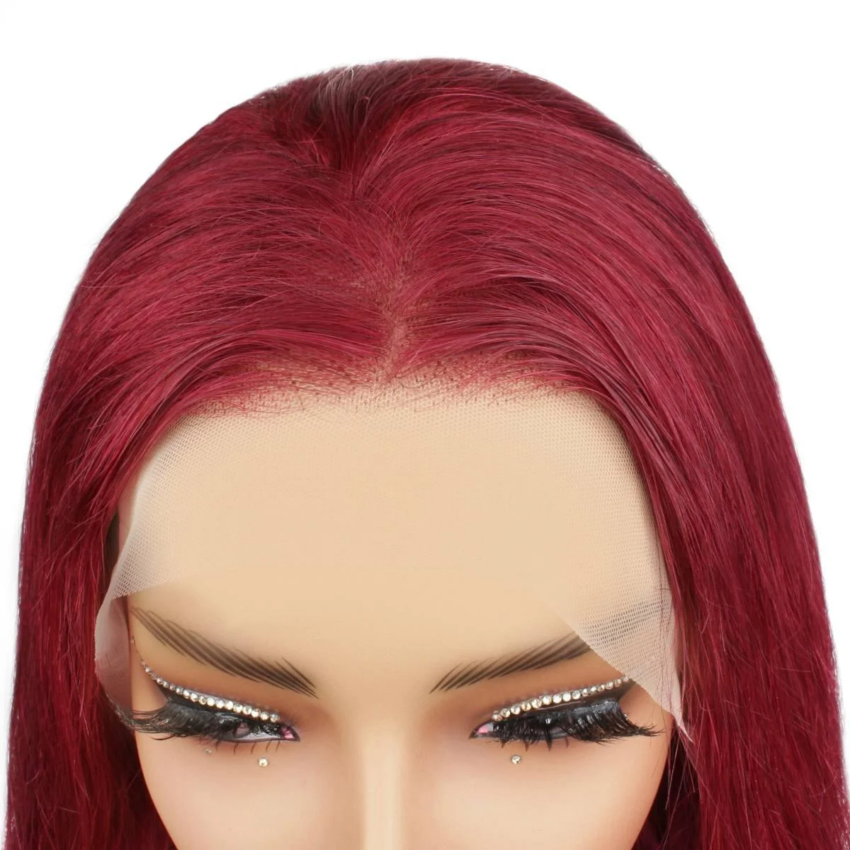 Cherry Red Body Wave 13x4 Transparent Lace Front Wig - Image 6