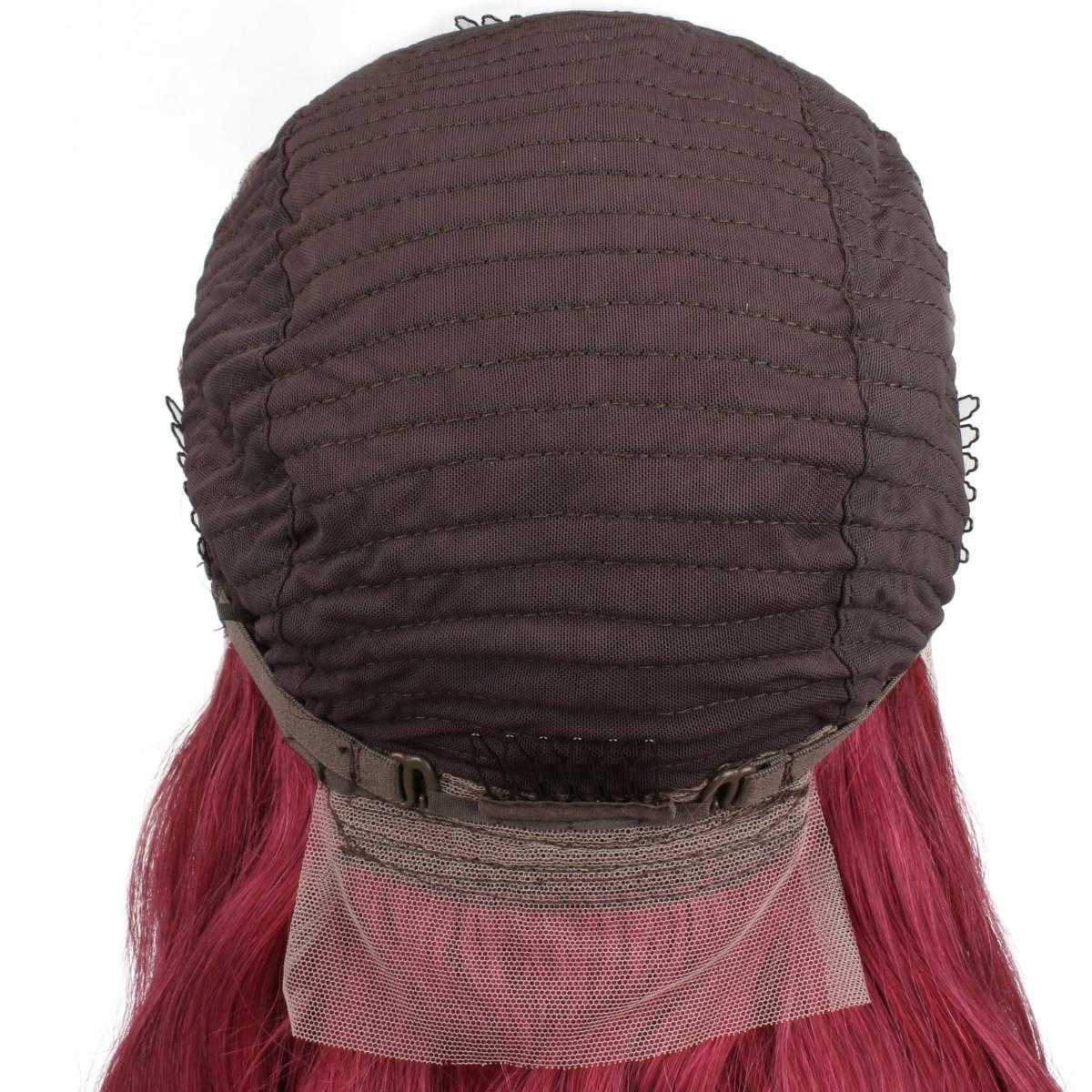 Cherry Red Body Wave 13x4 Transparent Lace Front Wig - Image 8