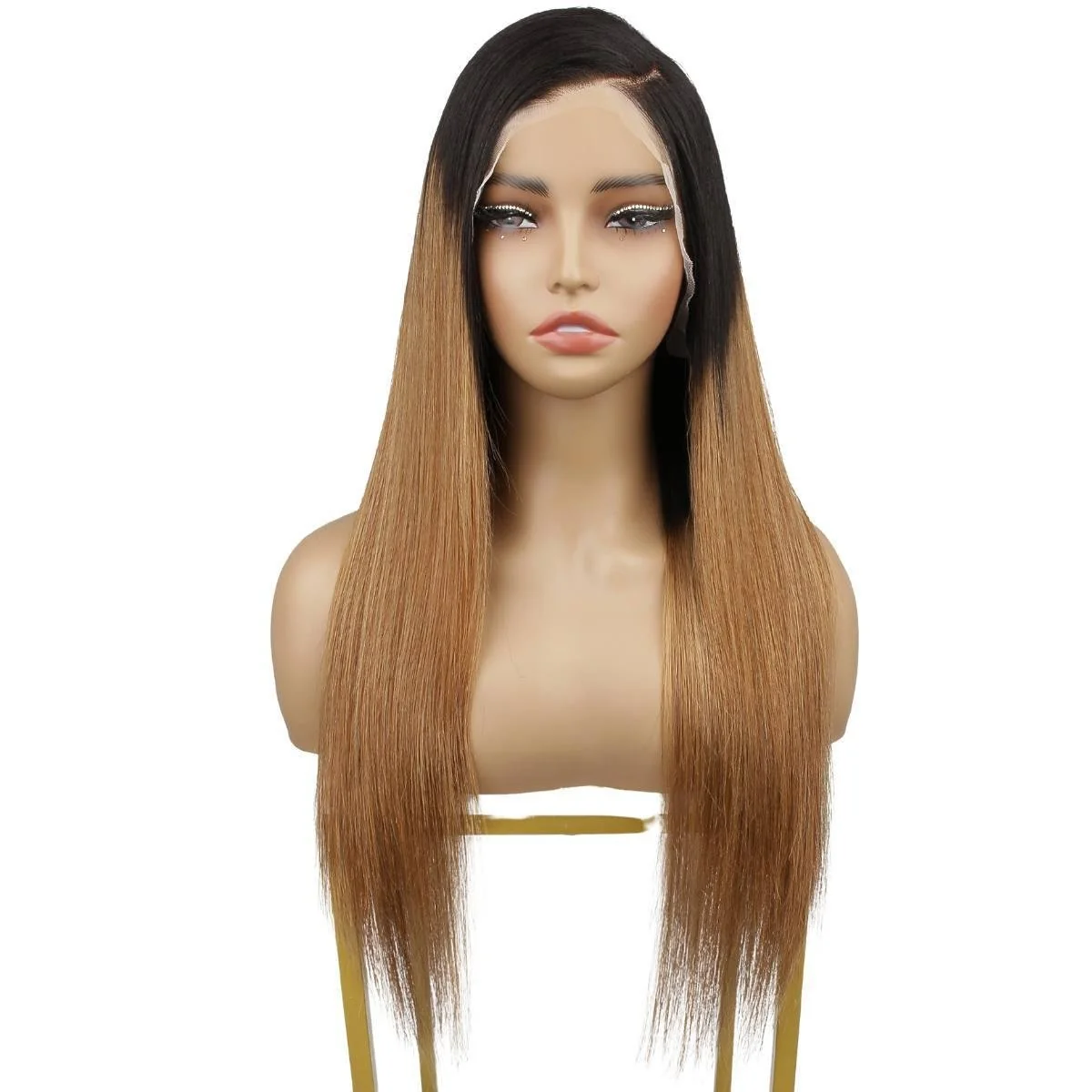 Chestnut Ombre Straight 13x4 Transparent Lace Front Wig
