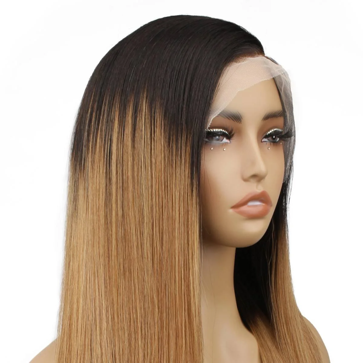 Chestnut Ombre Straight 13x4 Transparent Lace Front Wig - Image 2