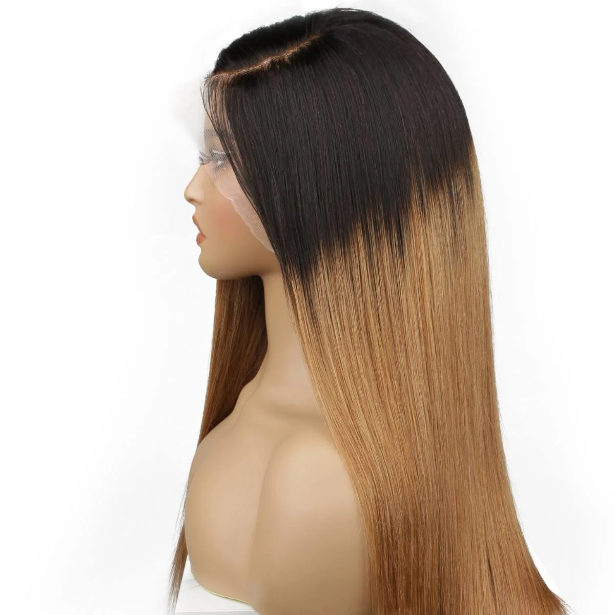 Chestnut Ombre Straight 13x4 Transparent Lace Front Wig - Image 3