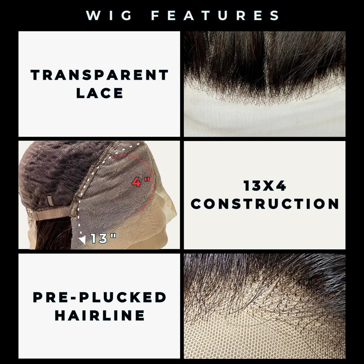 Coffee 13x4 Transparent Lace Front 100% Human Hair Bob Wig - Image 6
