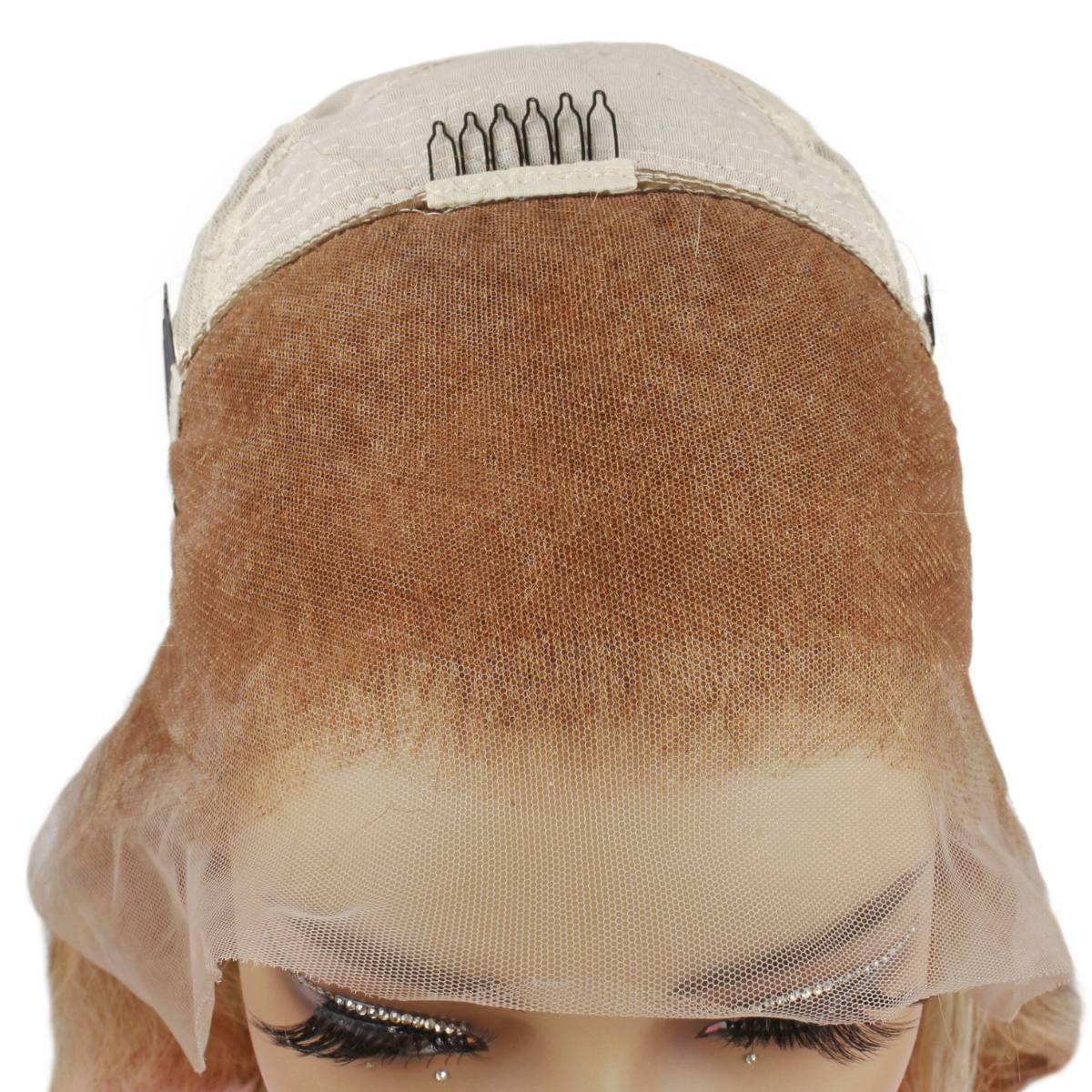 Copper Blonde Highlight Straight 13x4 Transparent Lace Front Wig - Image 7