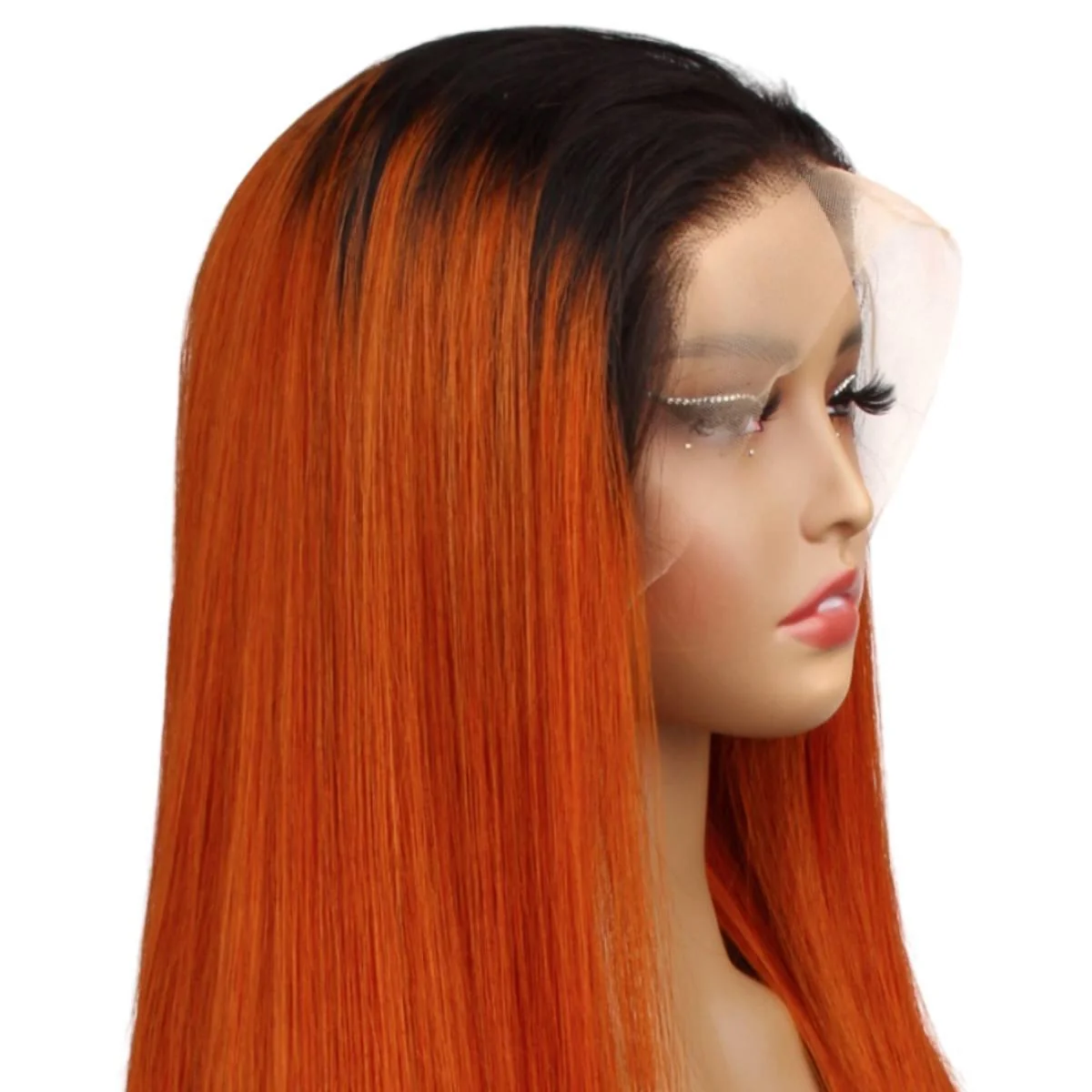 Copper Ombre Straight 13x4 Transparent Lace Front Wig - Image 3