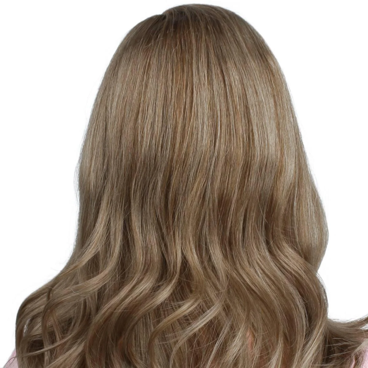 Dark Auburn Blonde Wavy 100% Human Hair Capless Bang Wig - Image 5