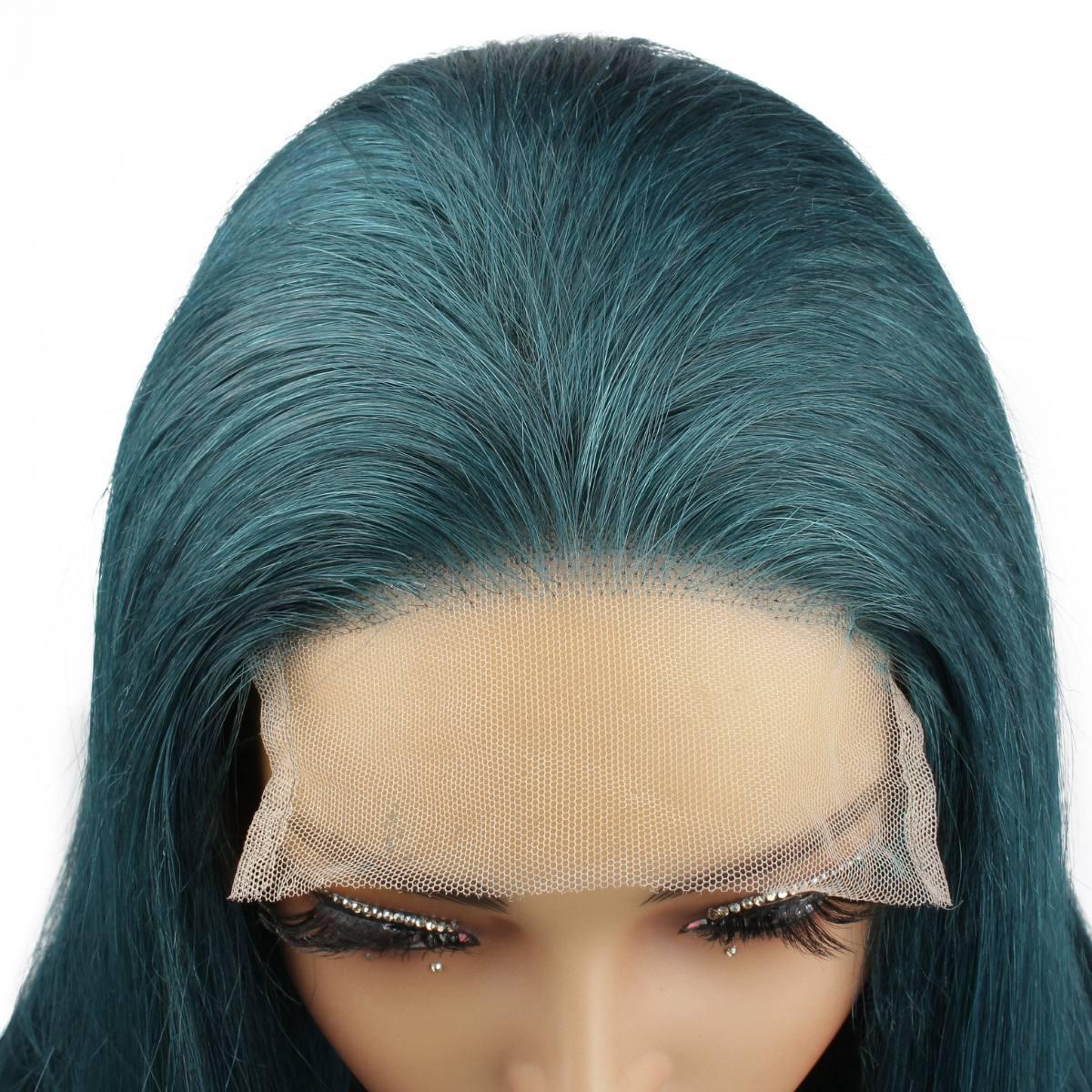 Dark Green Straight 5x5 Transparent Closure Wig - Image 6