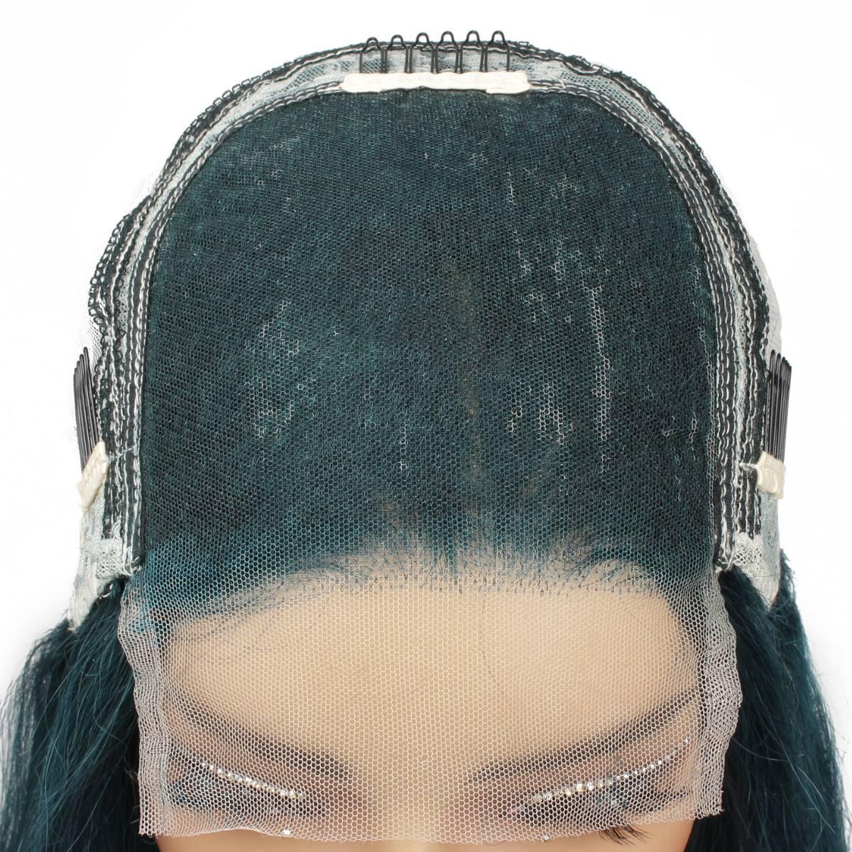 Dark Green Straight 5x5 Transparent Closure Wig - Image 7