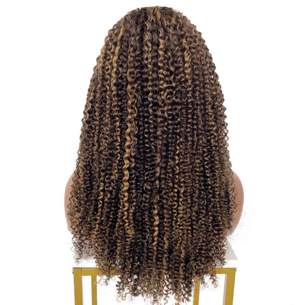Dark Highlight Kinky Curly 5x5 HD Closure Wig - Image 5