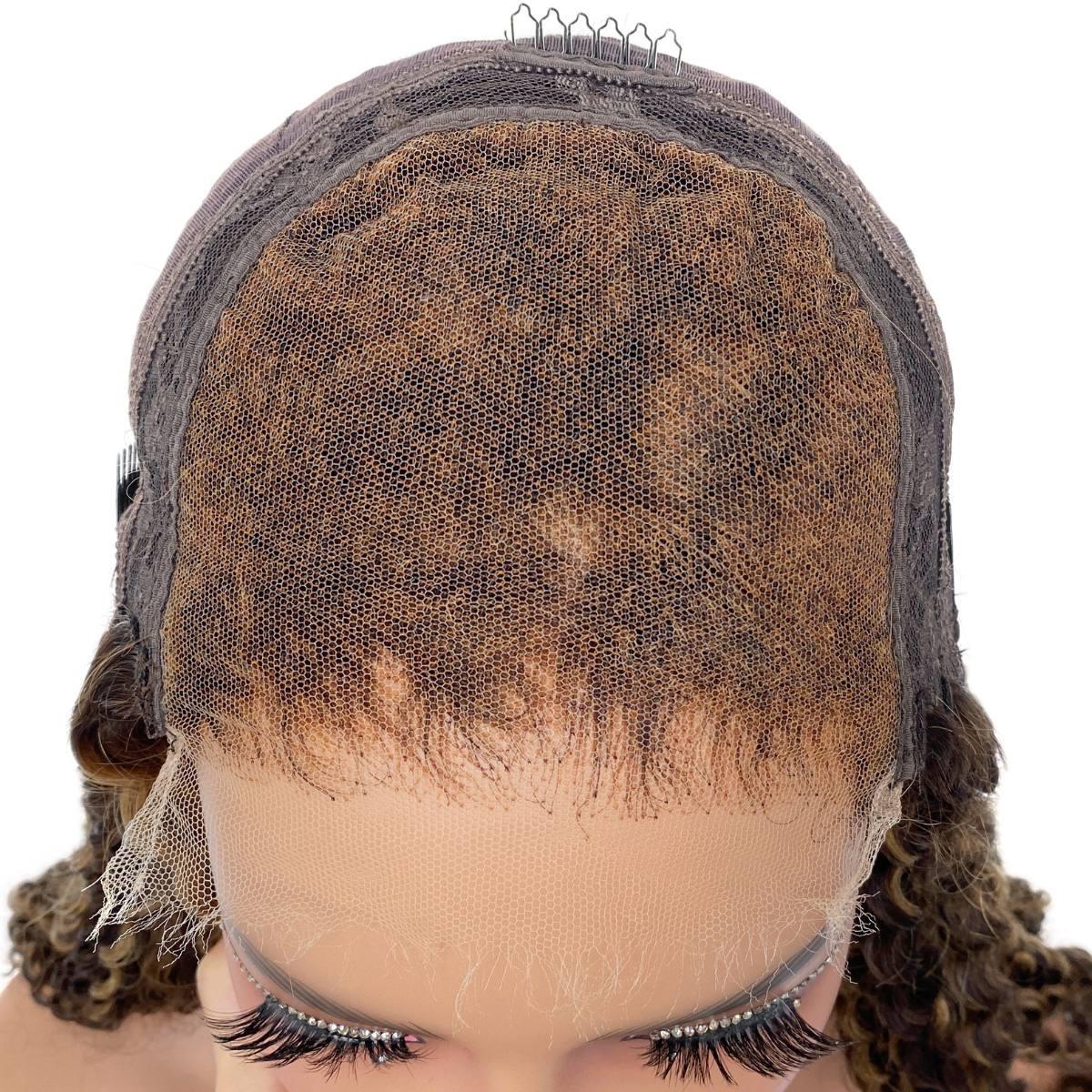 Dark Highlight Kinky Curly 5x5 HD Closure Wig - Image 7