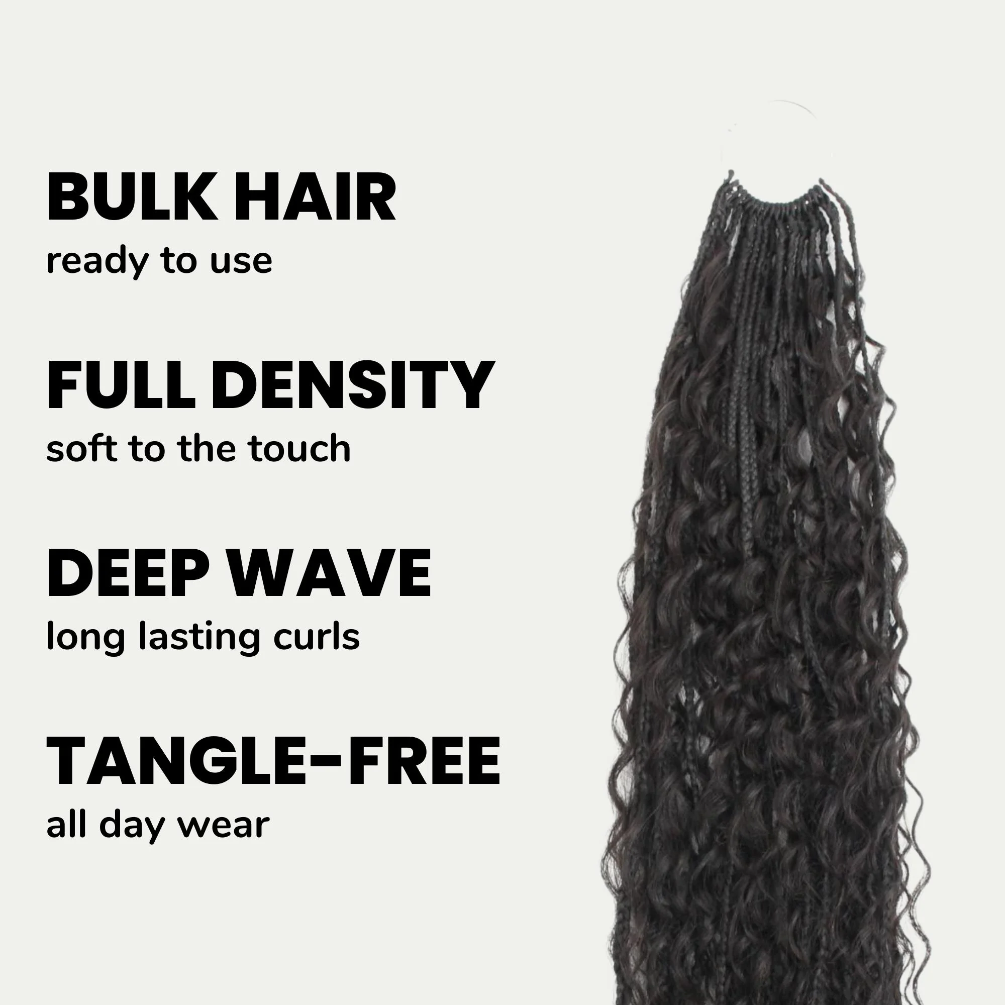 Deep Wave Boho Box Braids with Human Hair Crochet Curls - Image 3