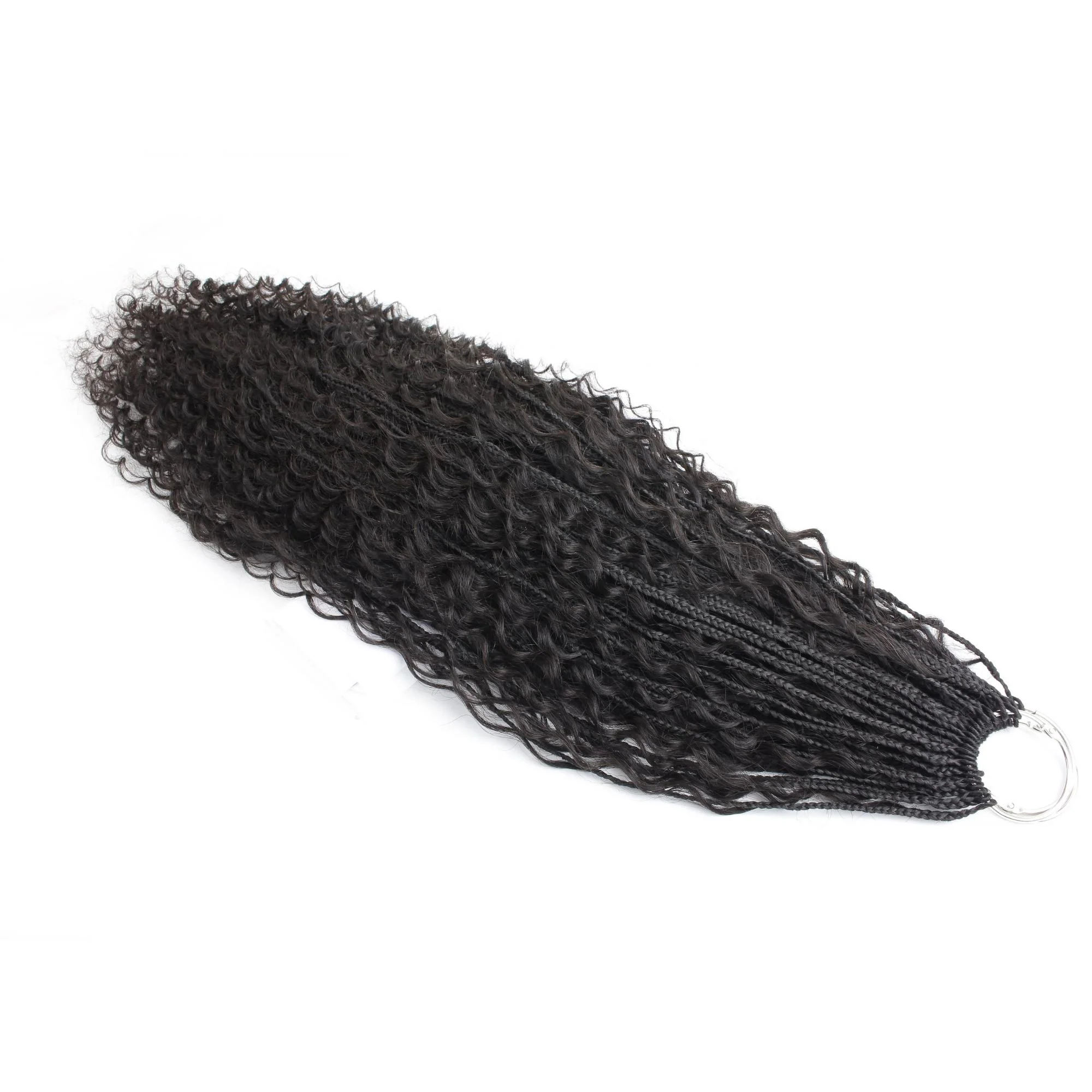 Deep Wave Boho Box Braids with Human Hair Crochet Curls - Image 7