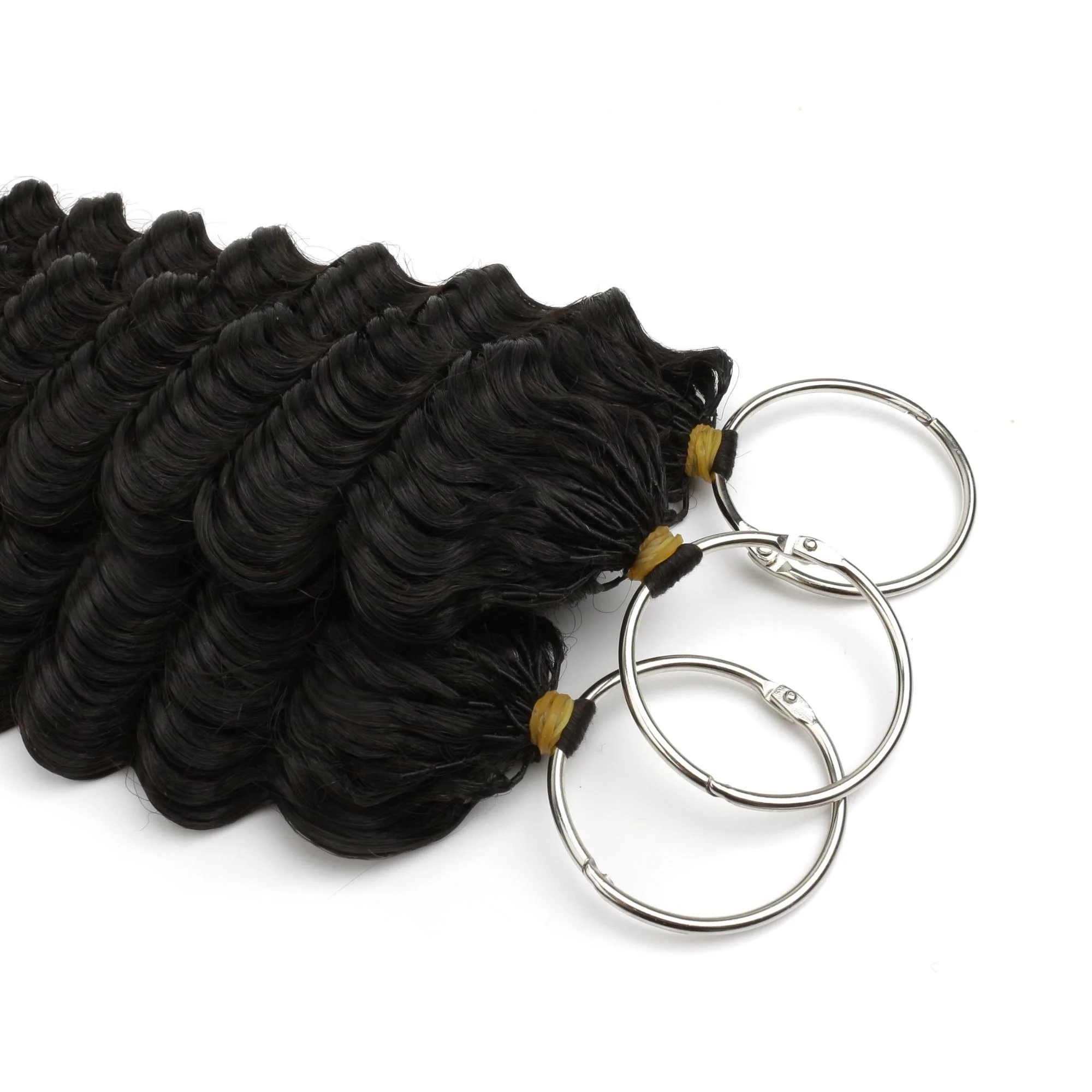 16" Deep Wave Feather Crochet Human Hair - Image 6
