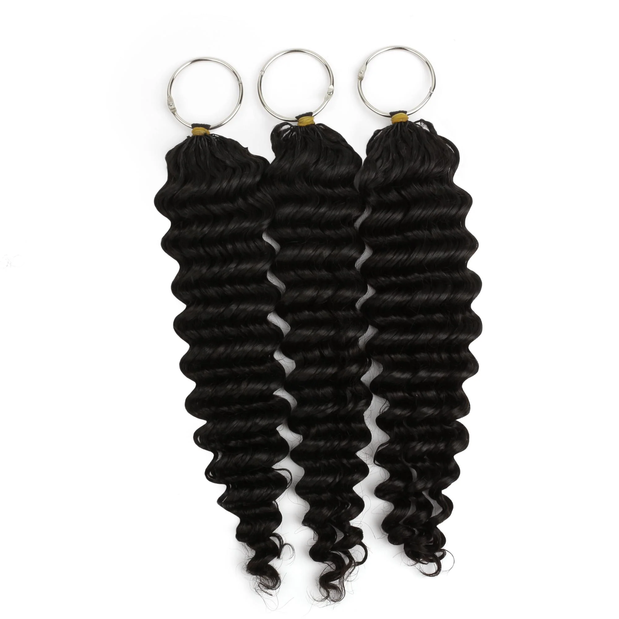 16" Deep Wave Feather Crochet Human Hair - Image 9