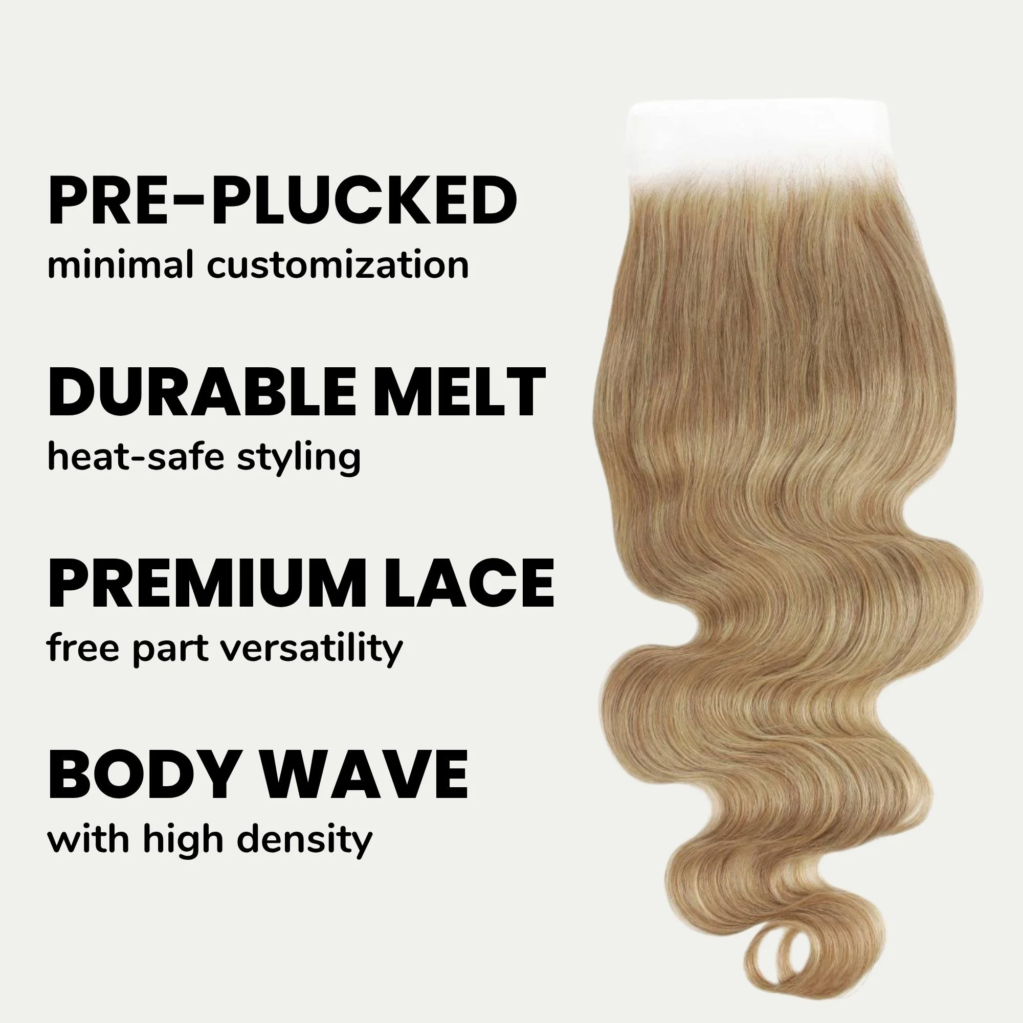 Honey Blonde Body Wave 5x5 HD Lace Human Hair Closure - Image 3
