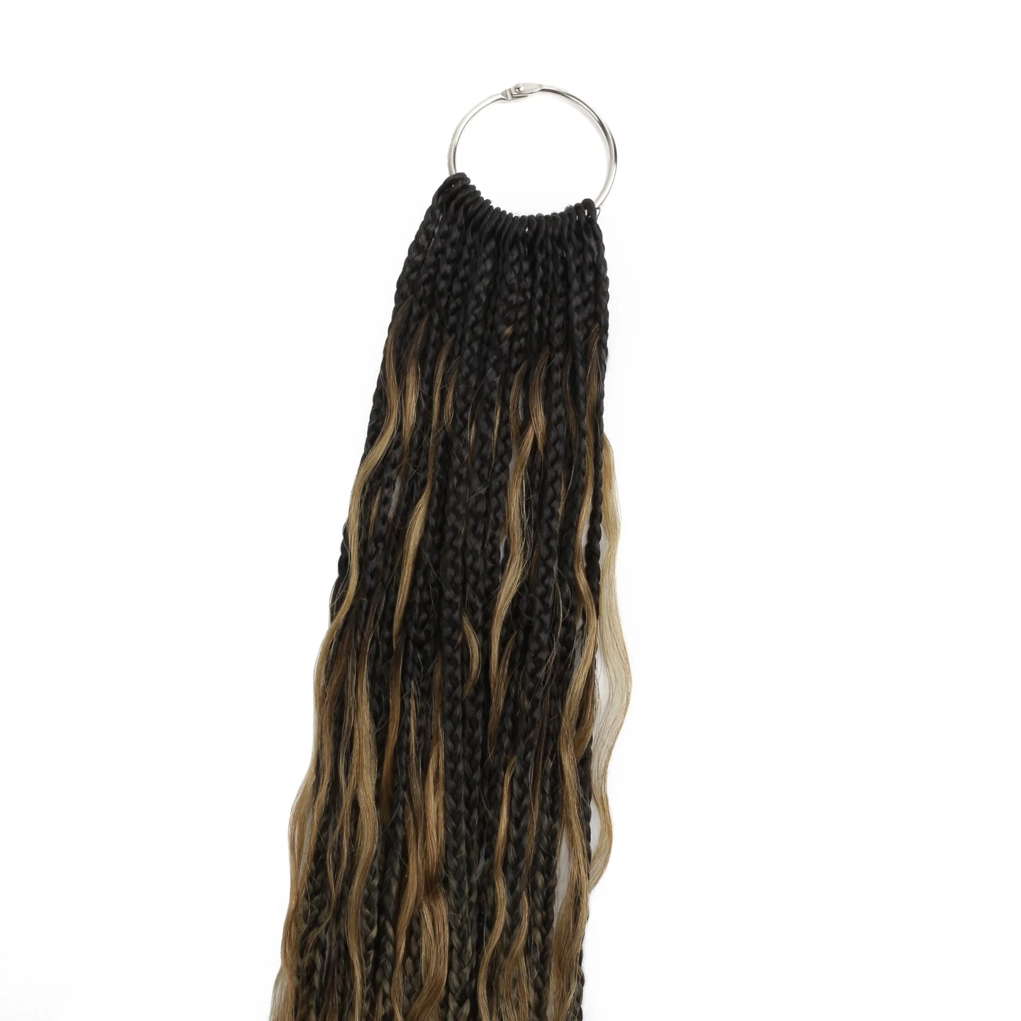 Honey Blonde Ombre Deep Wave Boho Box Braids with Human Hair Crochet Curls - Image 11