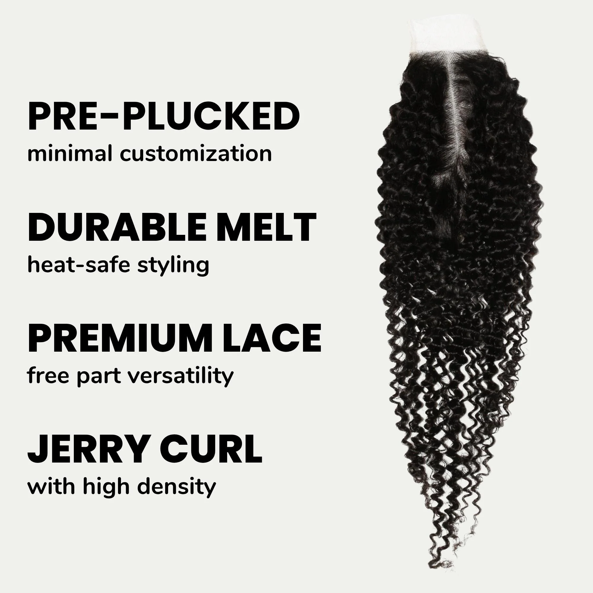 Jerry Curl 2x6 Transparent Lace Human Hair Closure - Image 3
