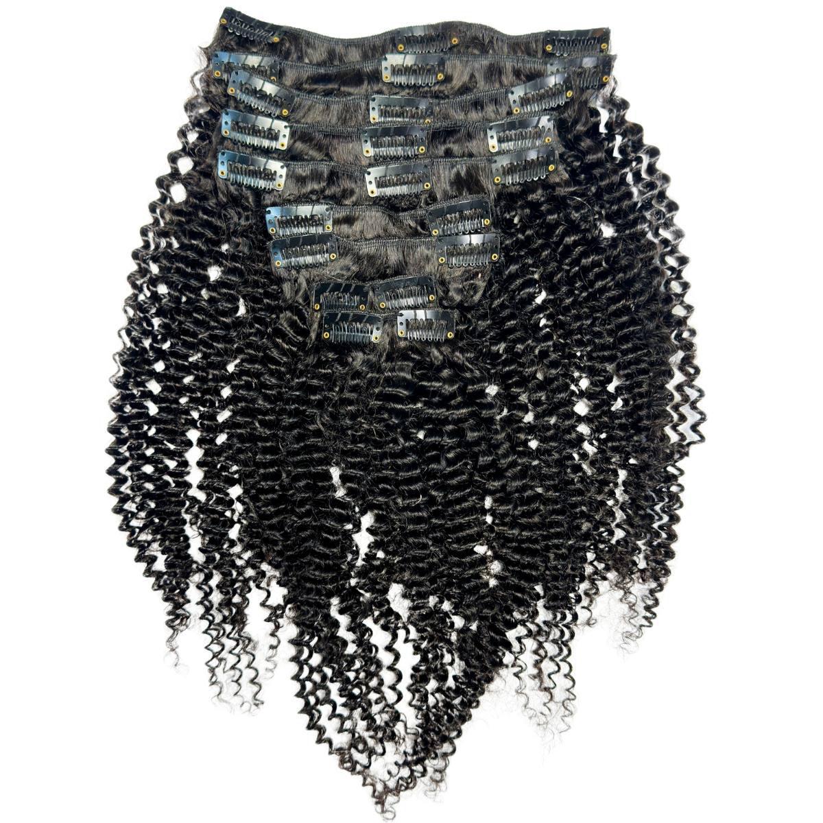 Jerry Curl Clip-In 100% Human Hair Extensions - Image 4