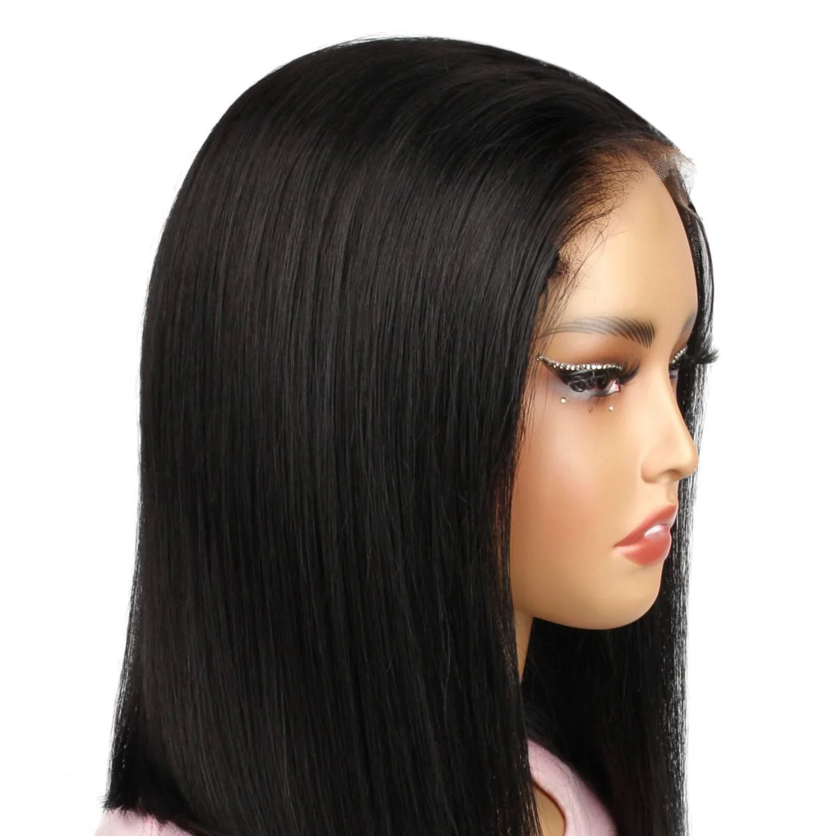 Jet Black 6x6 HD Lace Closure 100% Human Hair Bob Wig - Image 3