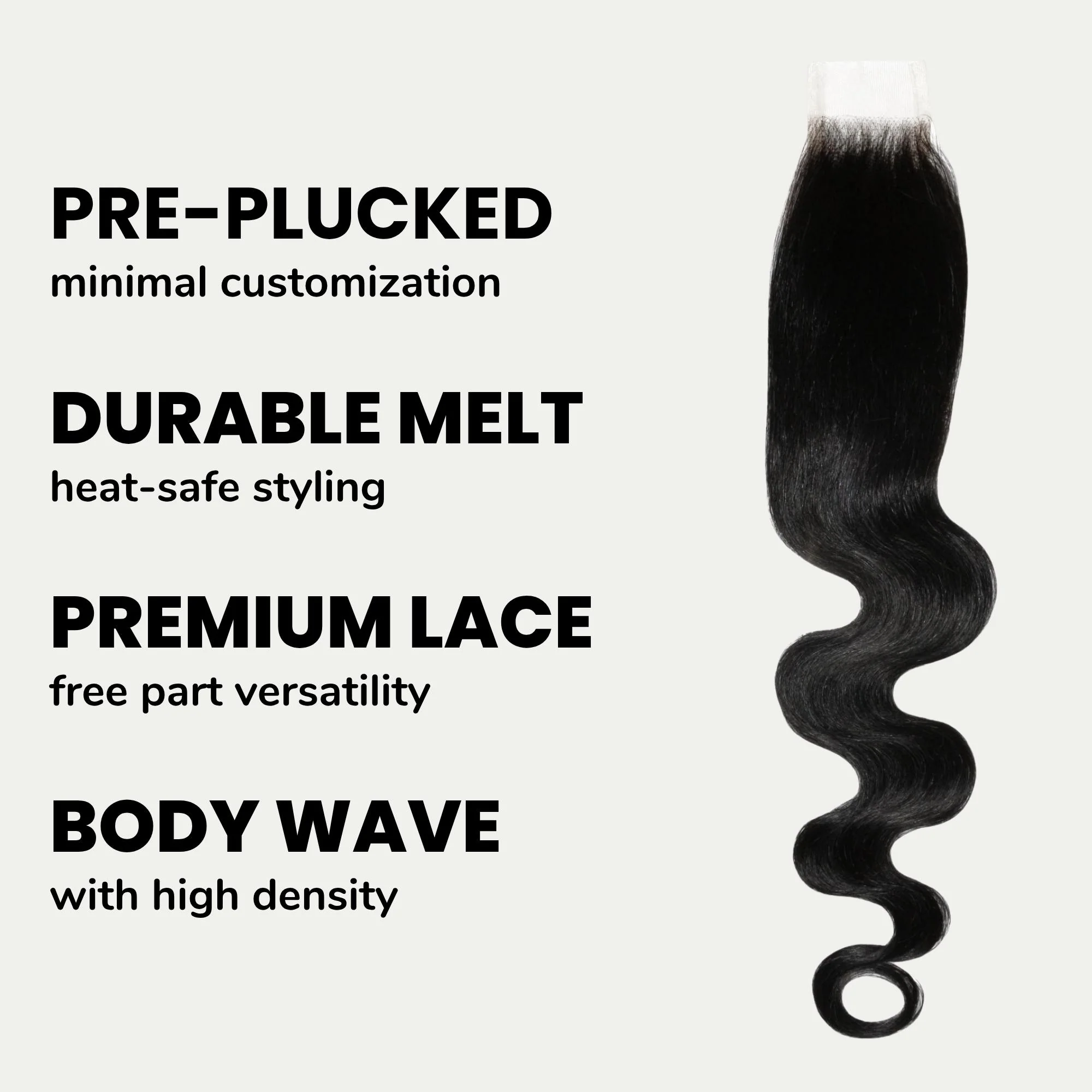Jet Black Body Wave 2x6 HD Lace 100% Human Hair Closure - Image 3