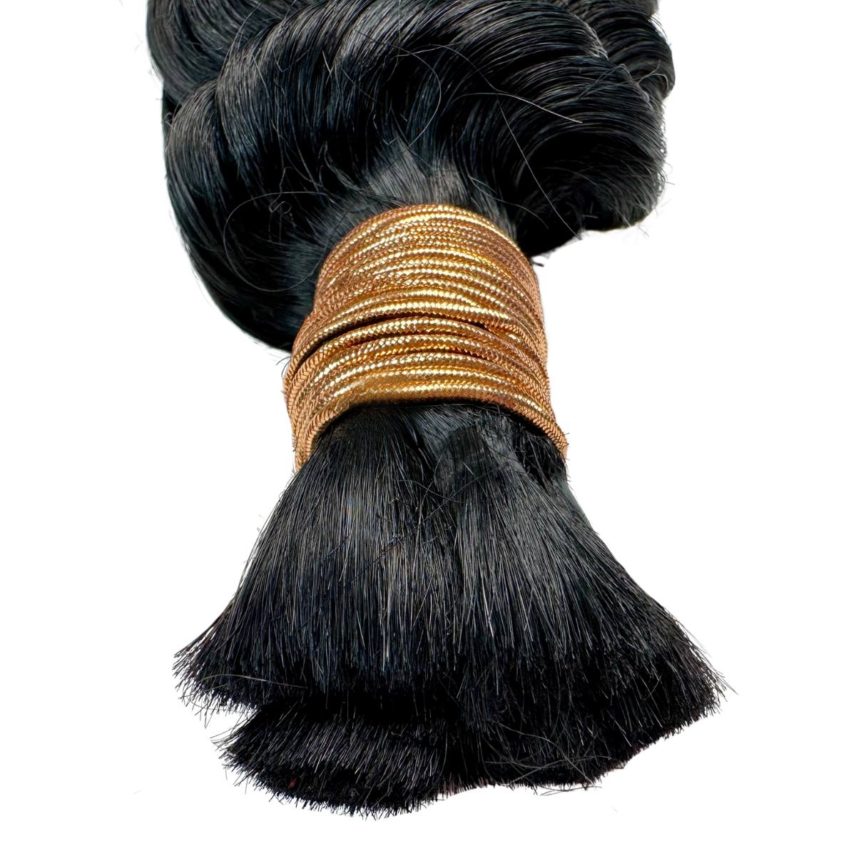 Jet Black Deep Wave Bulk 100% Human Braiding Hair - Image 5