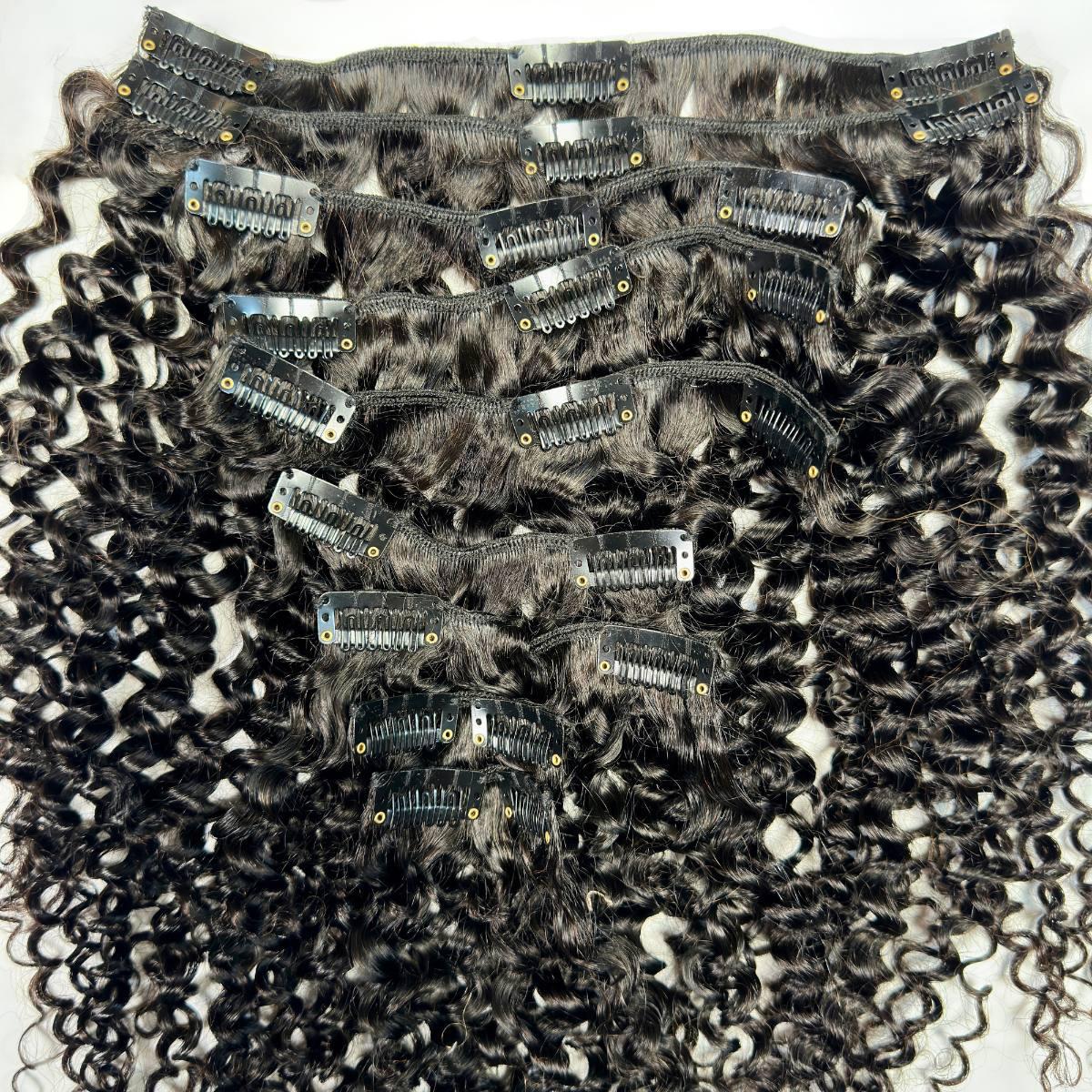 Kinky Curly Clip-In 100% Human Hair Extensions - Image 3