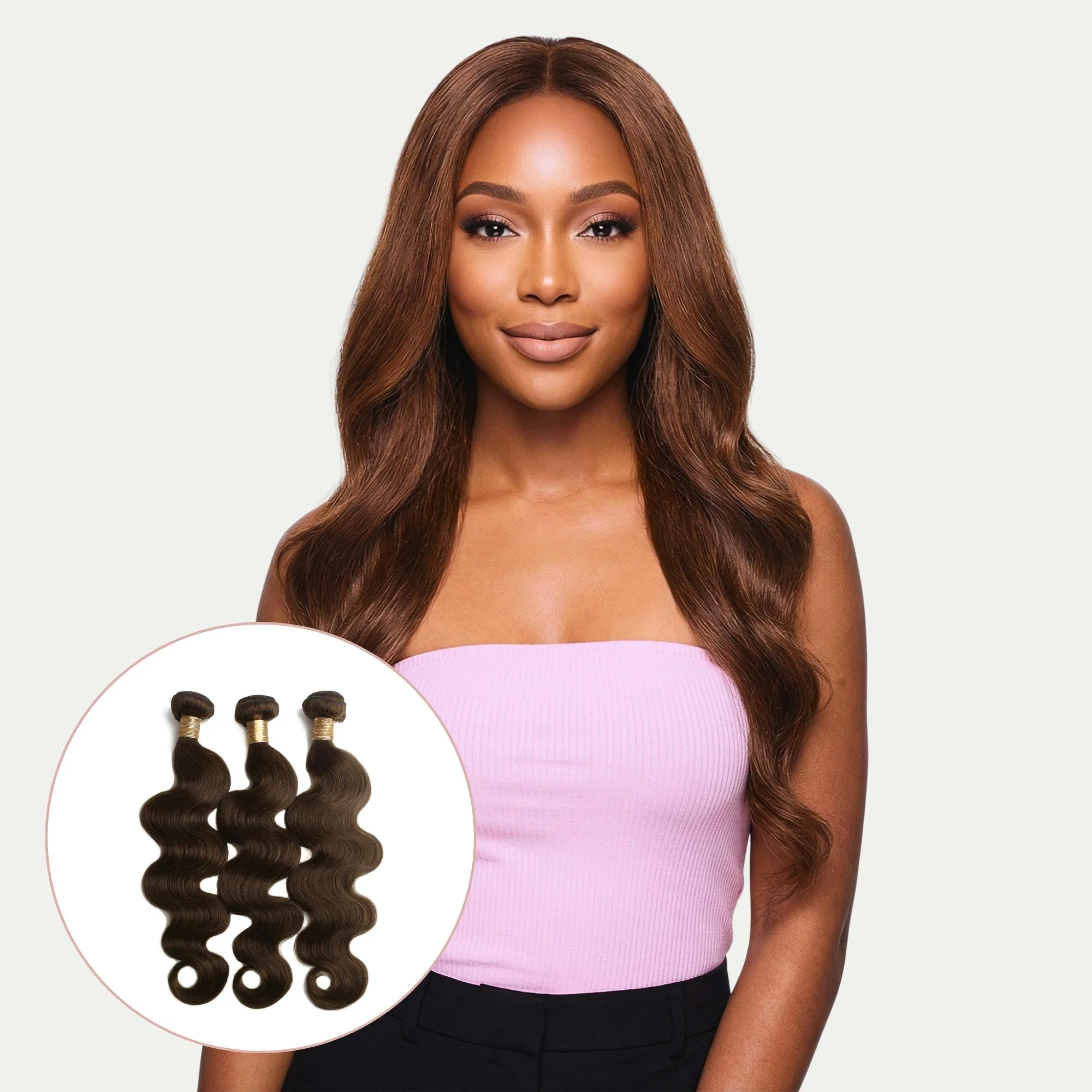 Medium Brown Body Wave 100% Human Hair Bundle Deal