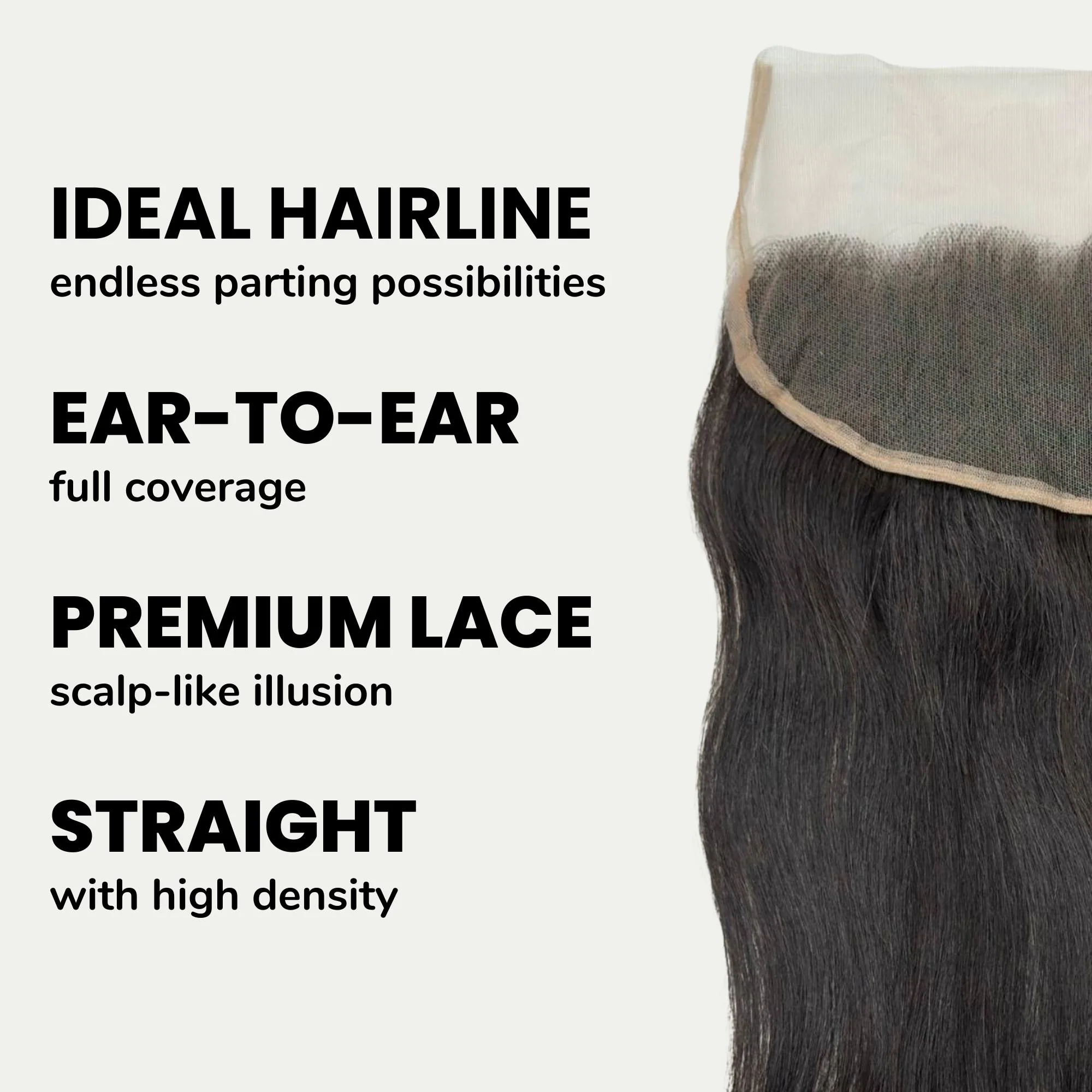 Raw Vietnamese Straight 13x4 Swiss Lace Human Hair Frontal - Image 3