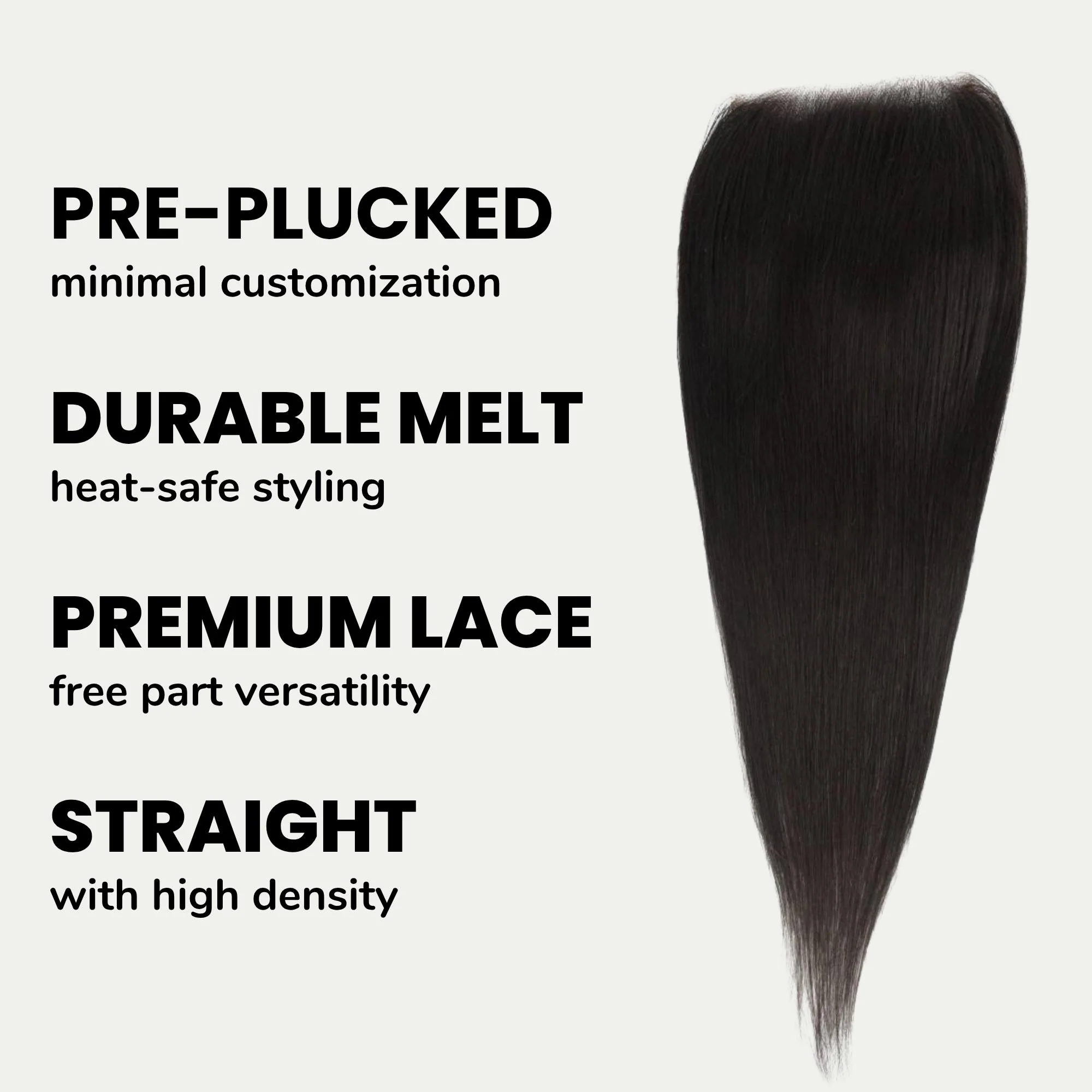 Straight 5x5 Transparent Lace Human Hair Closure - Image 3